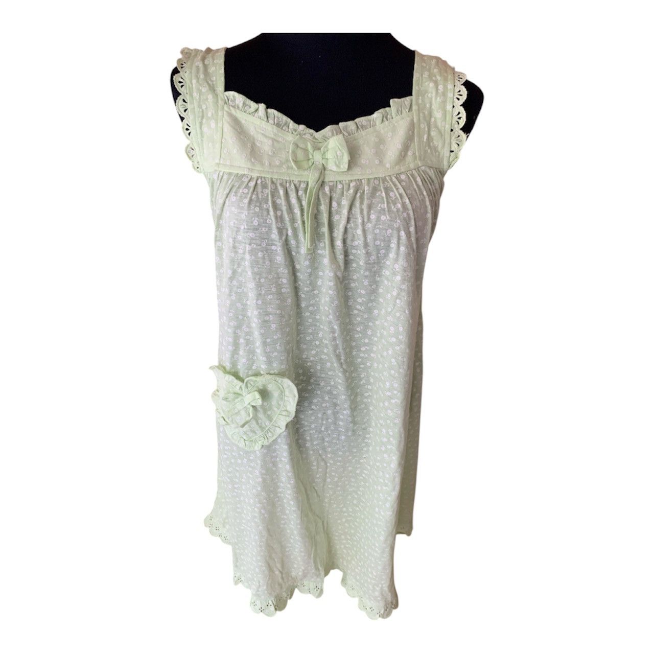 Vintage Vintage 90s Sleeveless A Line Dress Embroidered S/M Size M / US 6-8 / IT 42-44 - 2 Thumbnail