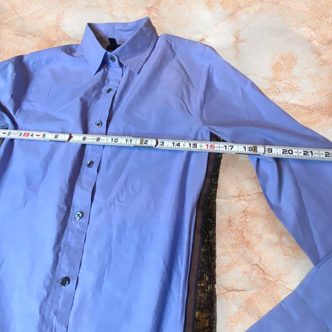 J.Crew J. Crew Periwinkle Blue/Purple Sequin Cotton Button Shirt 2 Size XS / US 0-2 / IT 36-38 - 6 Thumbnail