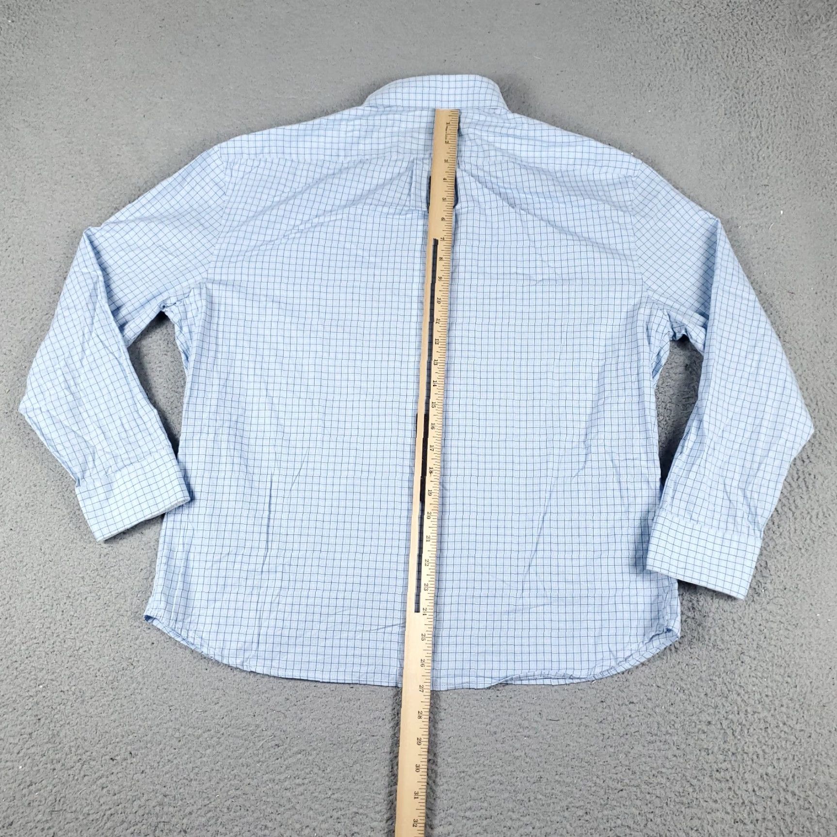 Original Penguin Original Penguin Dress Shirt Adult Mens Size 17 Blue Check Long Sleeve Button-Up Collared Cotton Size 46R - 3 Thumbnail