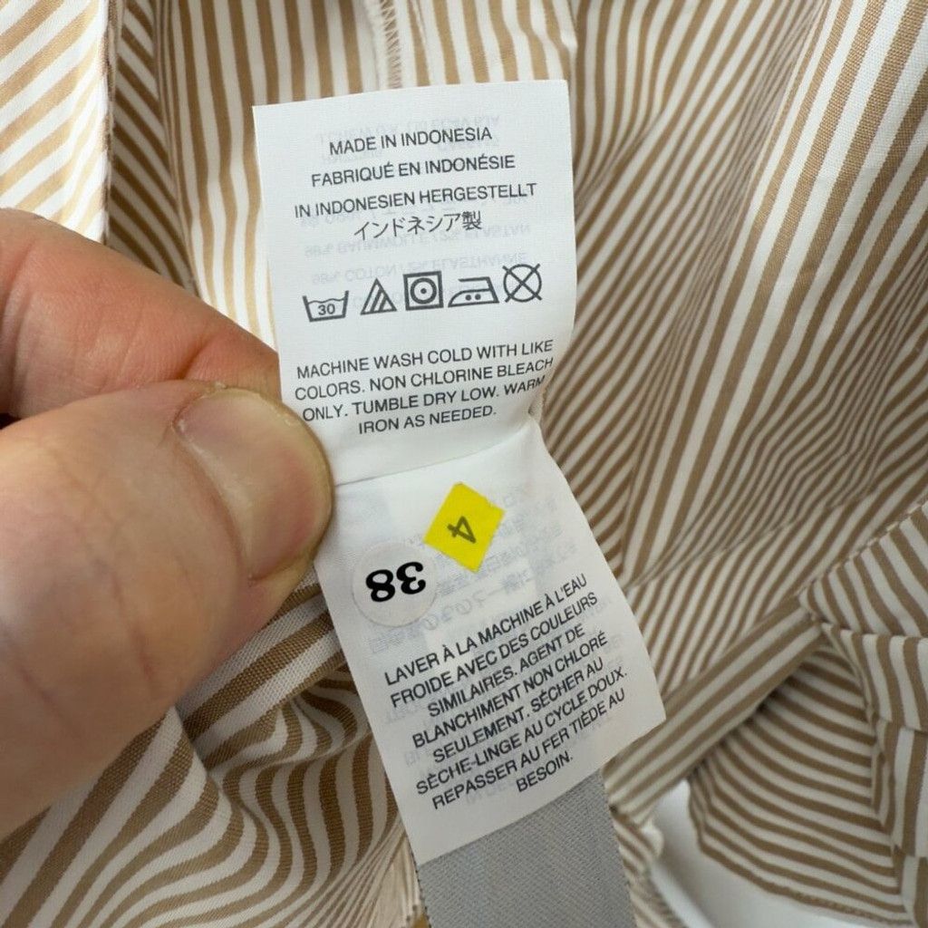 J.Crew J. CREW *NWOT Tie Waist Wrap Mandarin Collar Striped Blouse Size XS / US 0-2 / IT 36-38 - 4 Thumbnail