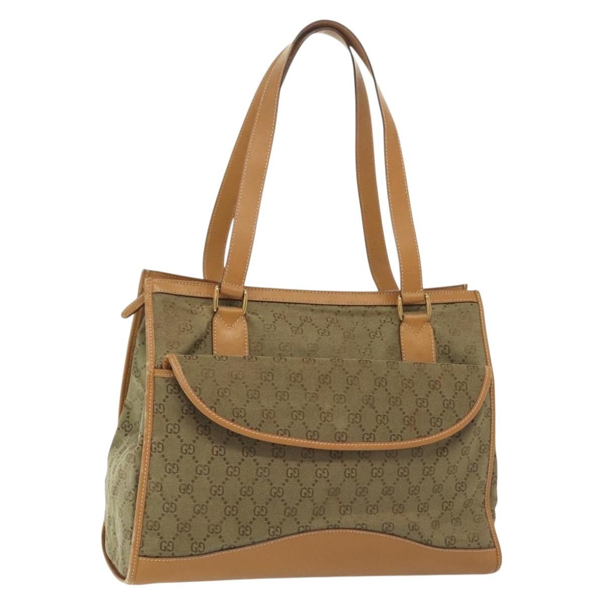 Gucci GUCCI Micro GG Canvas Tote Bag Pvc Beige Gold 002 123 002