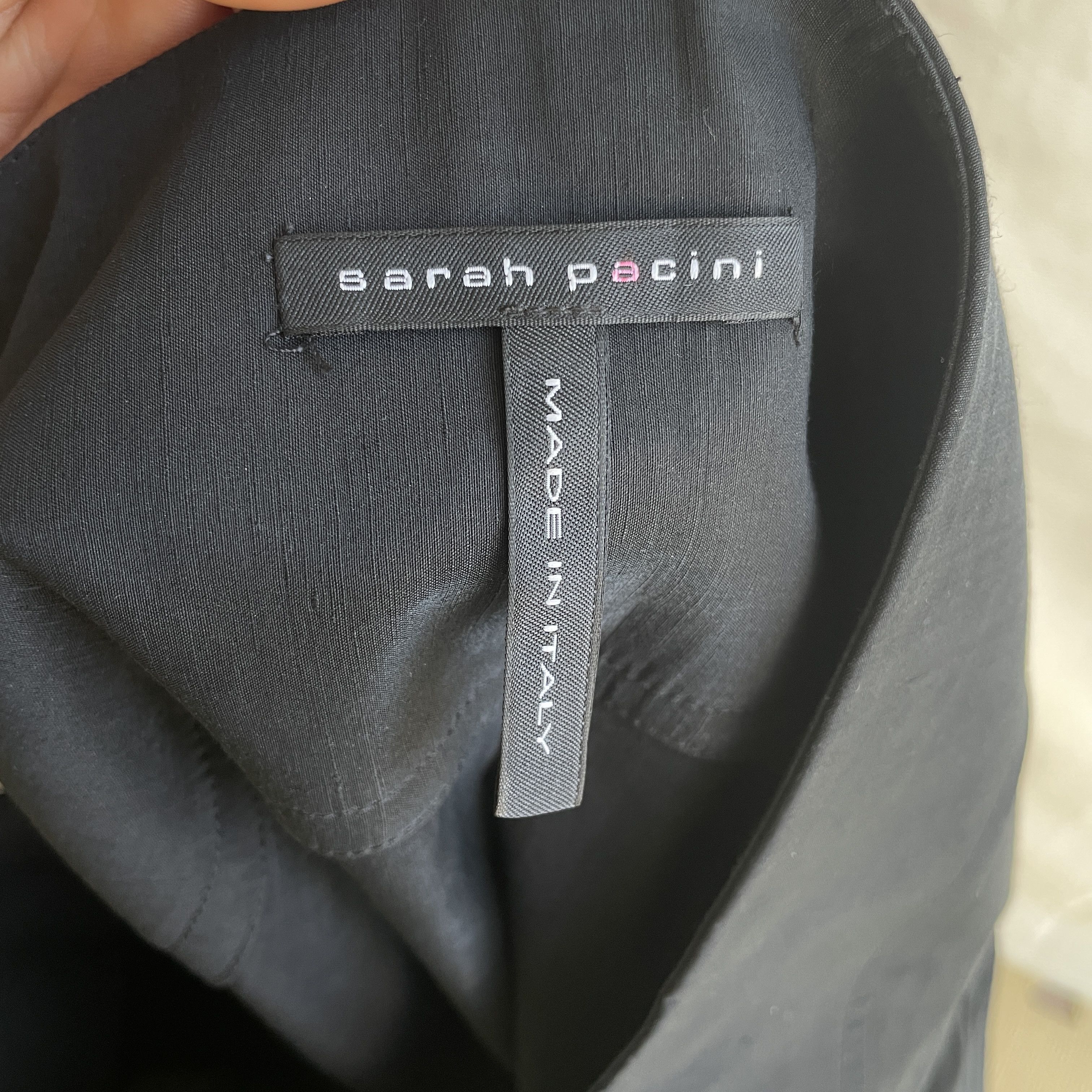 Sarah Pacini Sarah Pacini Linen Blend Dark Navy Pencil Mini Skirt Size 34" / US 12 / IT 48 - 5 Thumbnail