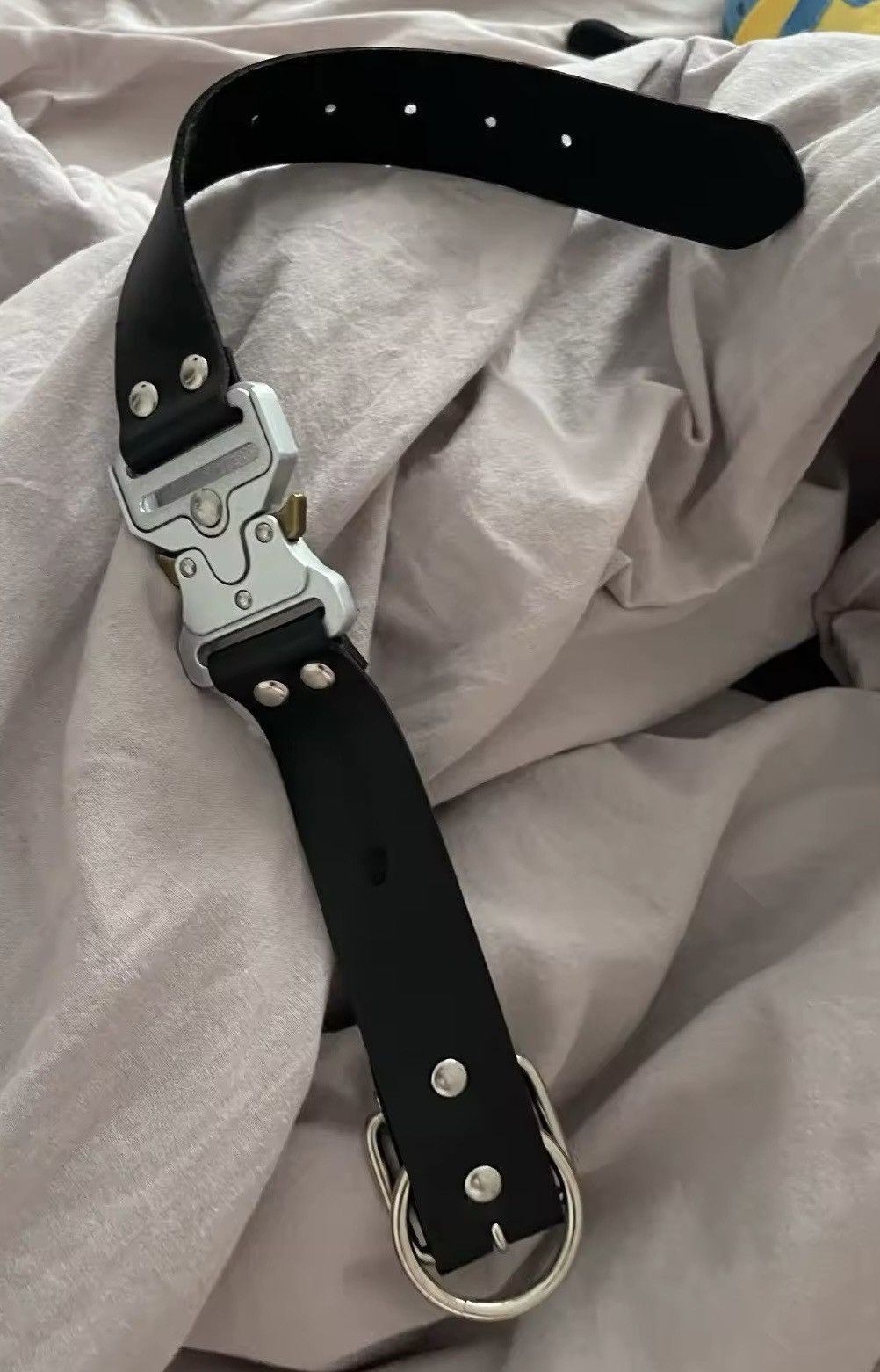 Leather × Metallica Punk Metal Stainless Steel Buckle Adjustable Choker Necklace Size ONE SIZE - 5 Thumbnail
