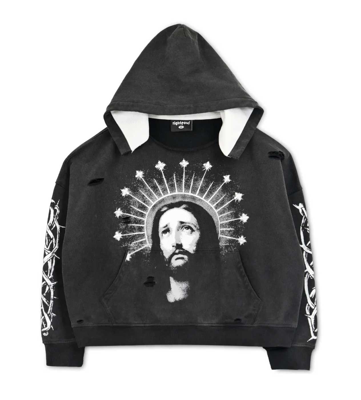 Other Righteous Crown of Light Distressed Hoodie Black Size US XL / EU 56 / 4 - 1 Preview