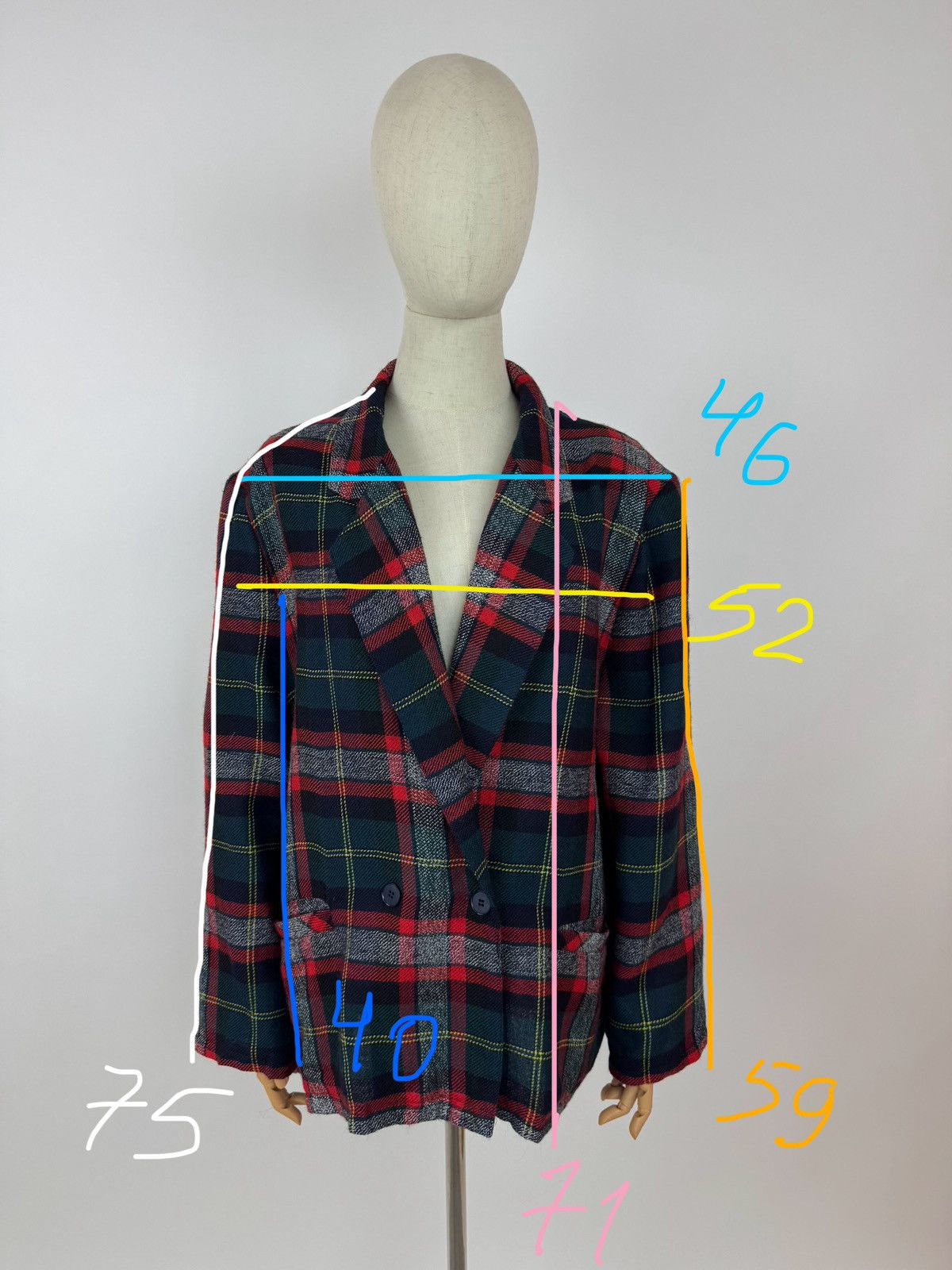 Other Vintage Marie France wool unlined blazer double breasted Size L / US 10 / IT 46 - 10 Thumbnail