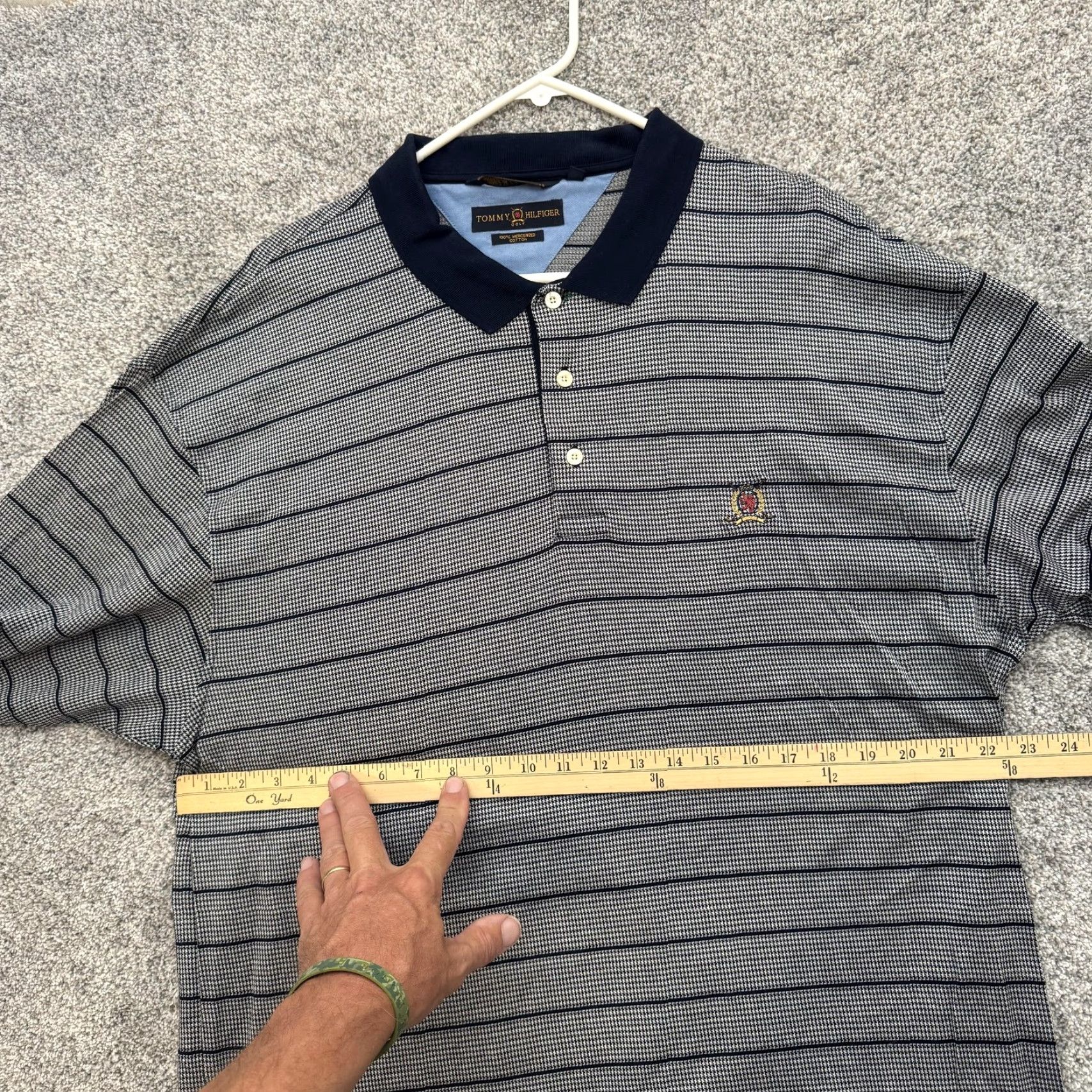 Tommy Hilfiger VINTAGE Tommy Hilfiger Polo Shirt 2XL Blue Striped Golf Casual Embroidered Mens XXL Size US XXL / EU 58 / 5 - 3 Thumbnail