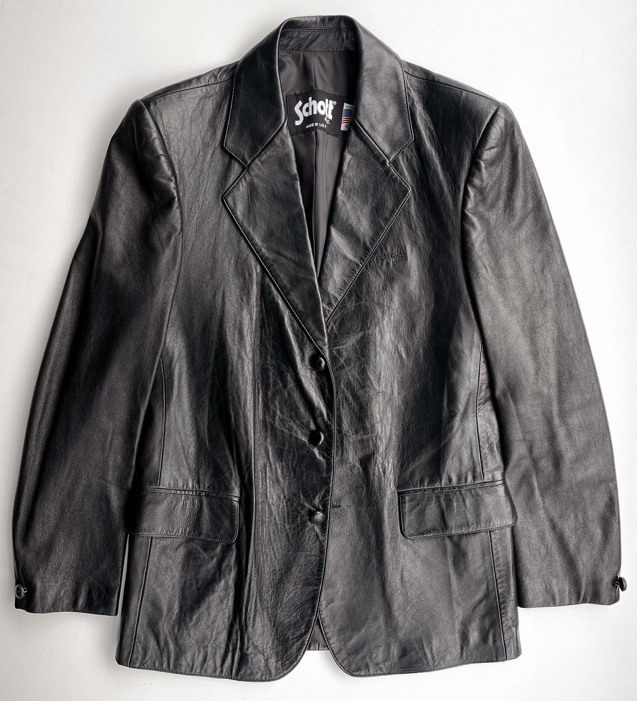 Schott Schott Leather Blazer Size US M / EU 48-50 / 2 - 1 Thumbnail