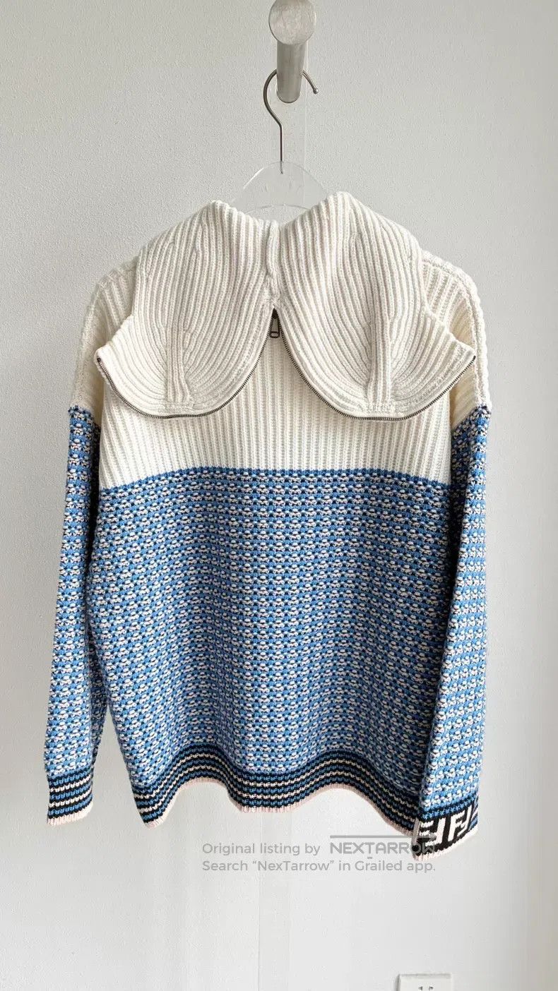 Fendi Fendi Color Block Wool Knit Sweater, 70% Wool + 30% Nylon, Size XXS / US 00 / IT 34 - 3 Thumbnail