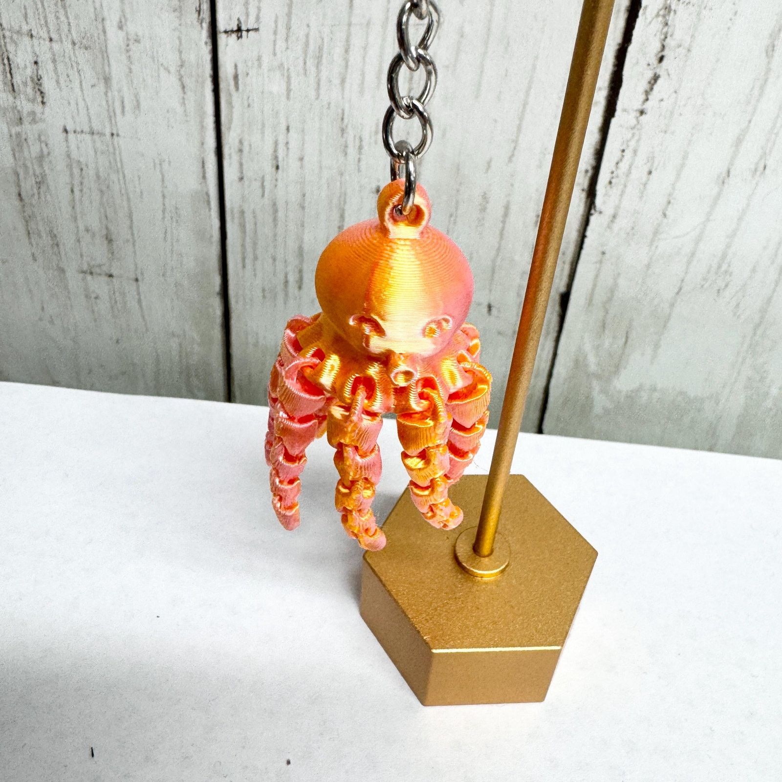 Other Eradesant 3D Printed Pink/Orange Octopus Keychain Unique Size ONE SIZE - 5 Thumbnail