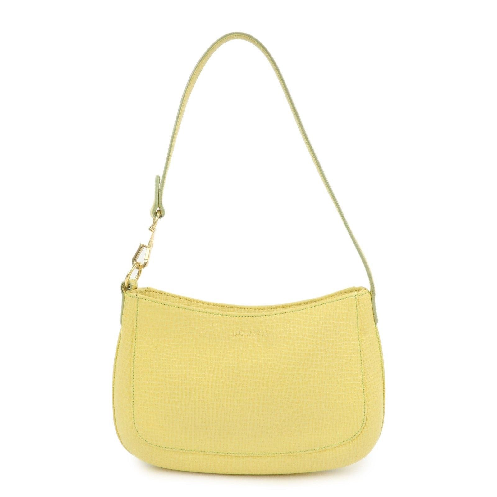 Loewe Loewe Embossed Leather Shoulder Bag Yellow Size ONE SIZE - 1 Thumbnail