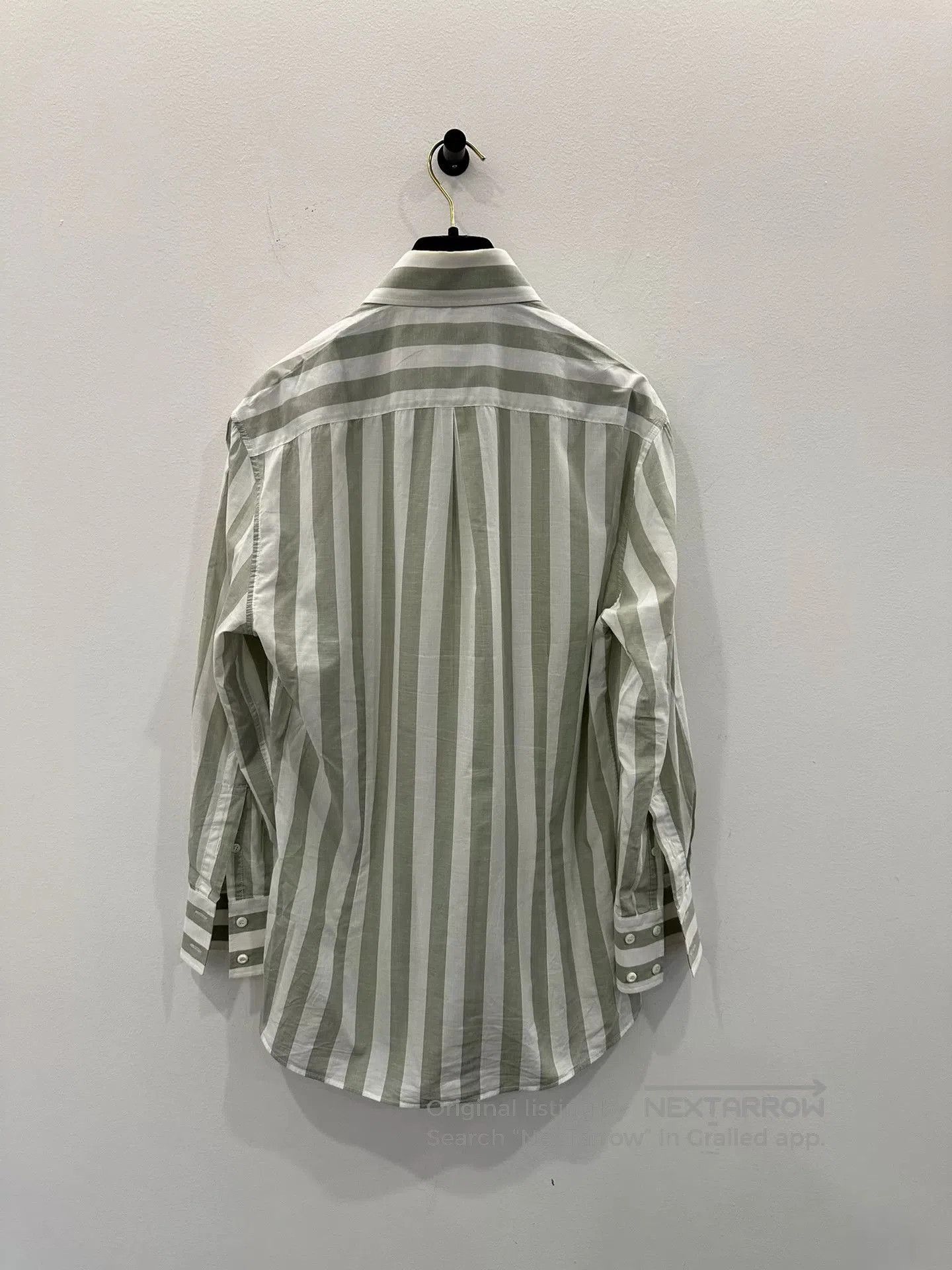 Brunello Cucinelli Brunello Cucinelli Gray White Stripe Shirt 44. Size US S / EU 44-46 / 1 - 2 Thumbnail
