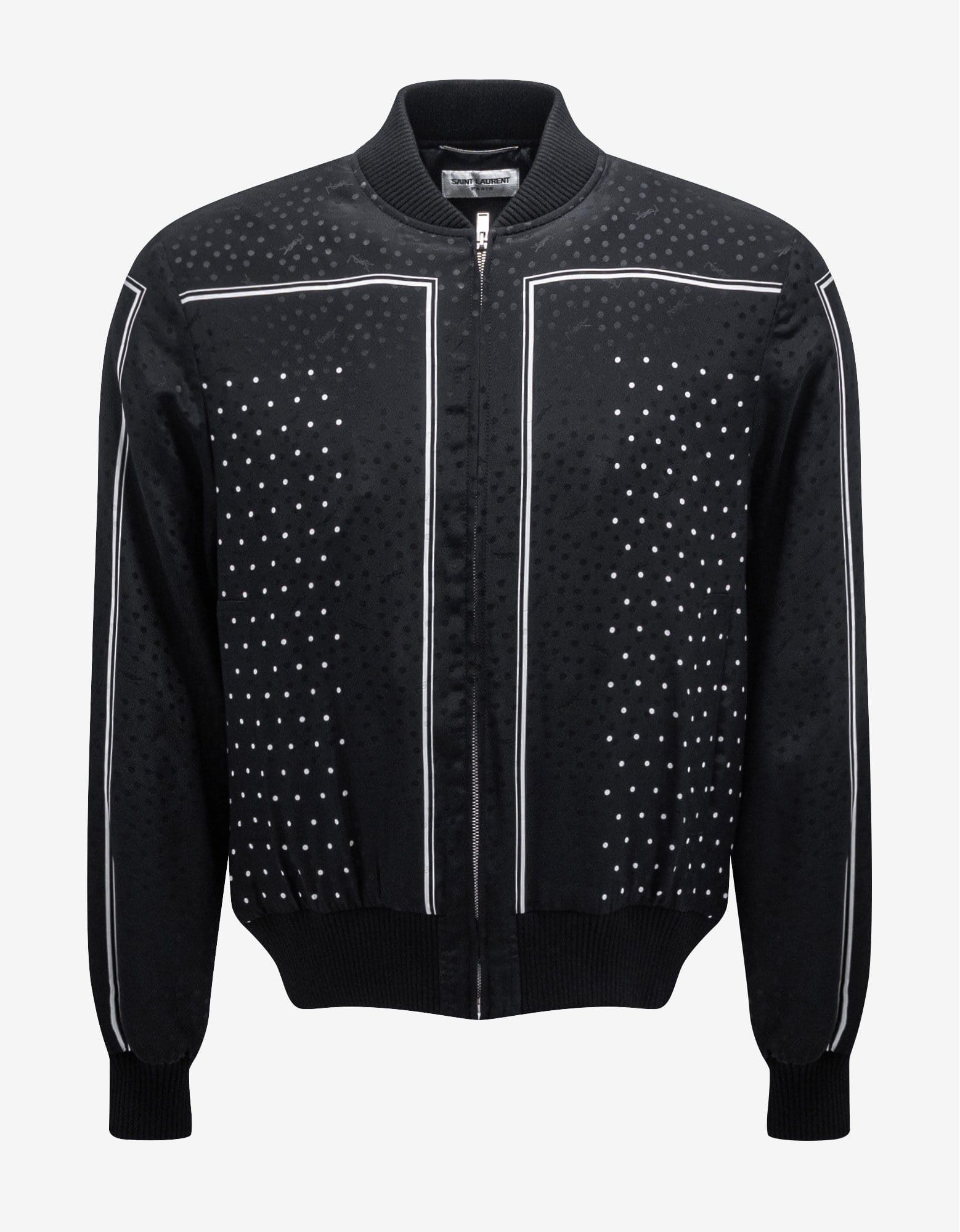 Saint Laurent Paris Saint Laurent Black Dot Print Silk Teddy Jacket SIZE 48 Size US M / EU 48-50 / 2 - 1 Thumbnail