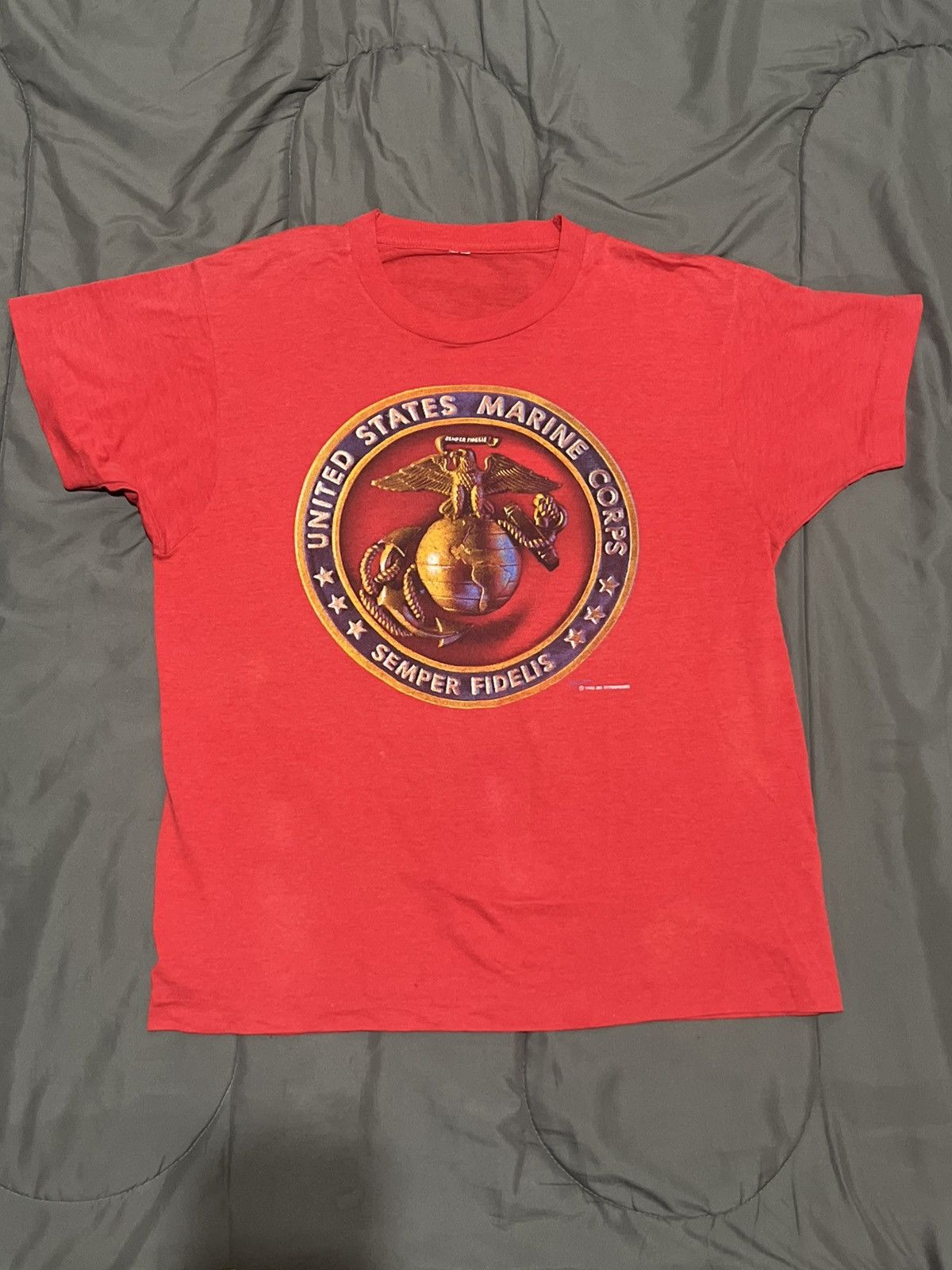Vintage Vintage Red 1988 United States Marine Corps Tee Size US M / EU 48-50 / 2 - 1 Thumbnail