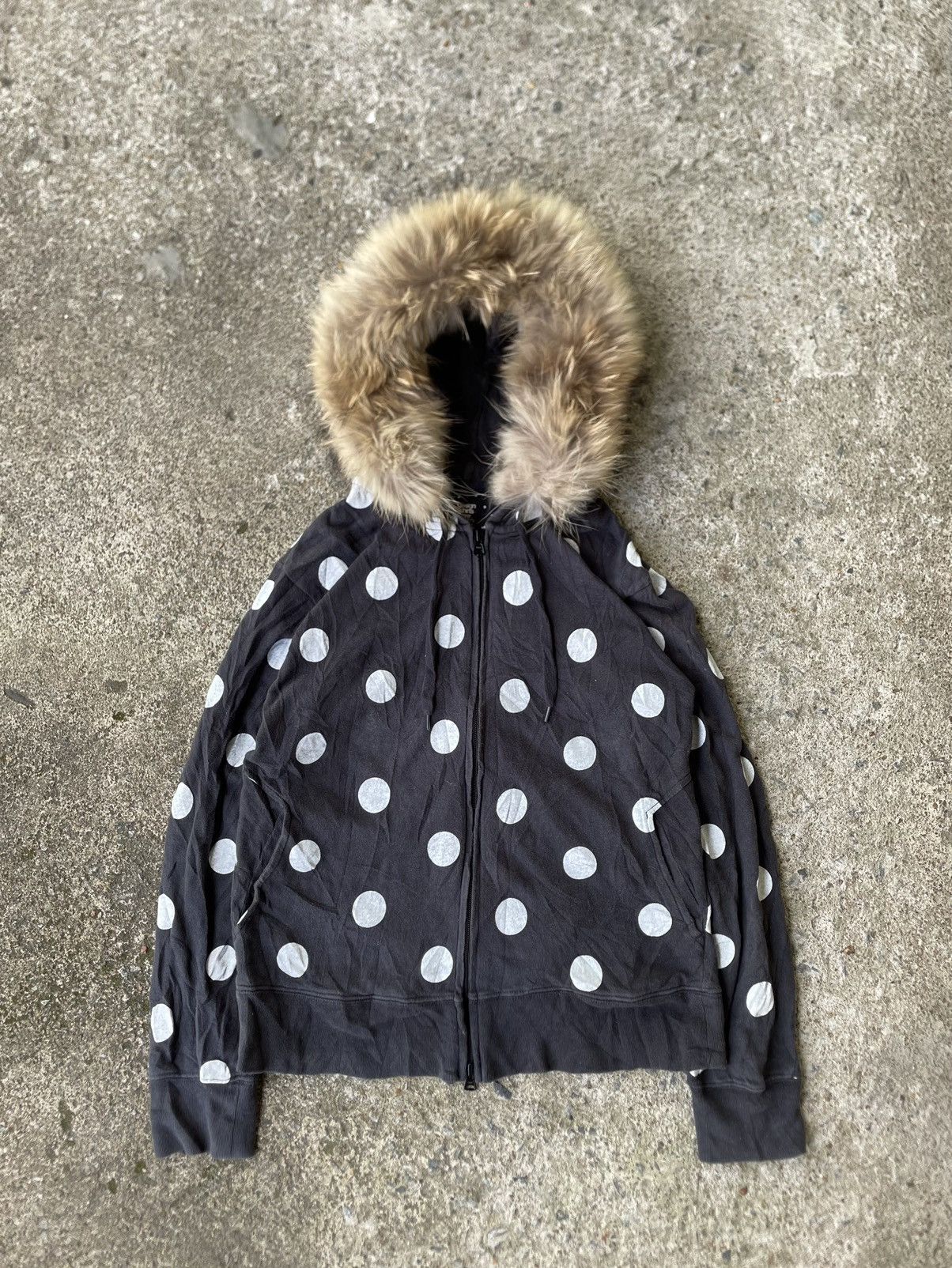 Le Grande Bleu (L.G.B.) Japanese Brand Polkadot Art Faux Fur Hoodie LGB Style Size US S / EU 44-46 / 1 - 2 Thumbnail