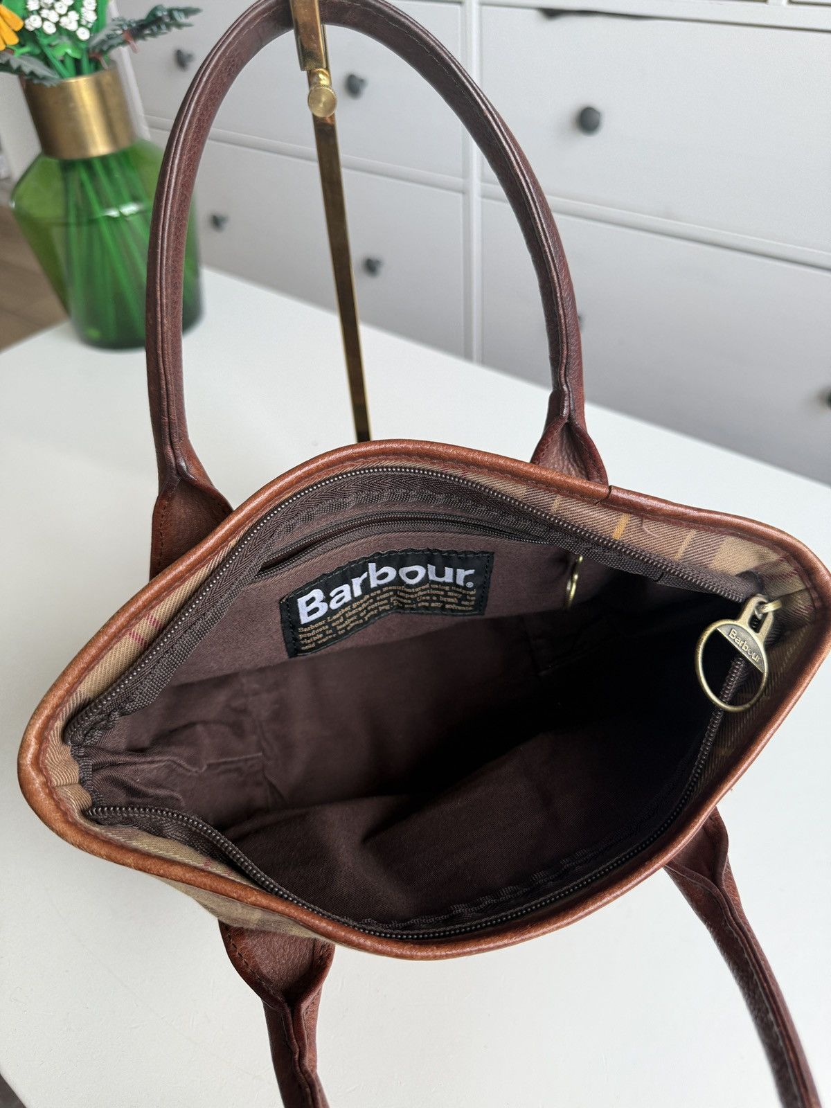 Barbour × Designer Barbour tartan big logo mini handbag designer old money rare Size ONE SIZE - 13 Thumbnail