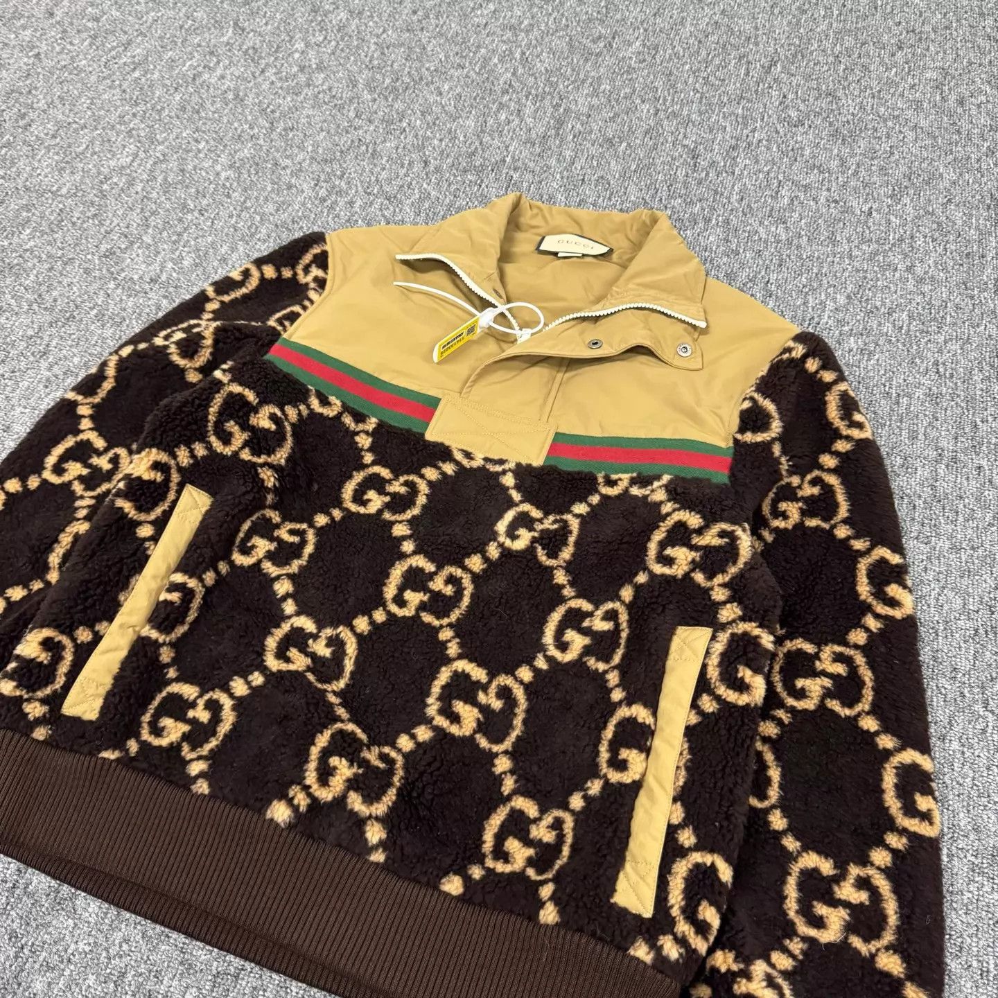 Gucci Gucci GG RG Webbing Fleece Half-Zip Collar Jacket XS 99New Size XS / US 0-2 / IT 36-38 - 3 Thumbnail