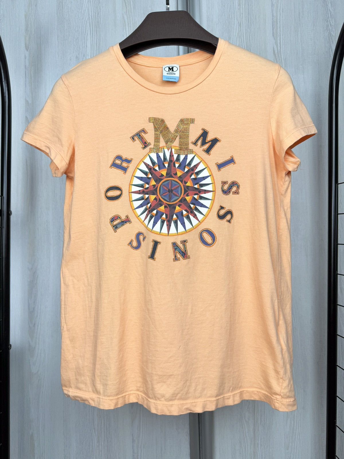 Missoni M Missoni Sport Printed Cotton Tee Short Sleeve Peach Colour Size S / US 4 / IT 40 - 2 Thumbnail