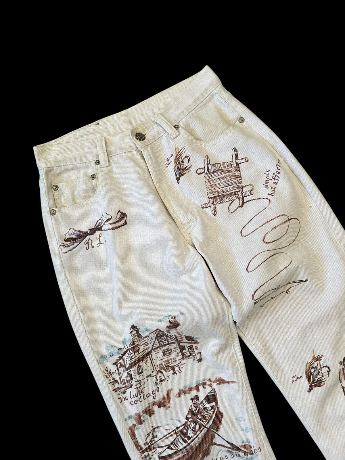 Polo Ralph Lauren Vintage Polo Ralph Lauren Native Printed Jeans Size 26" / US 2 / IT 38 - 4 Thumbnail