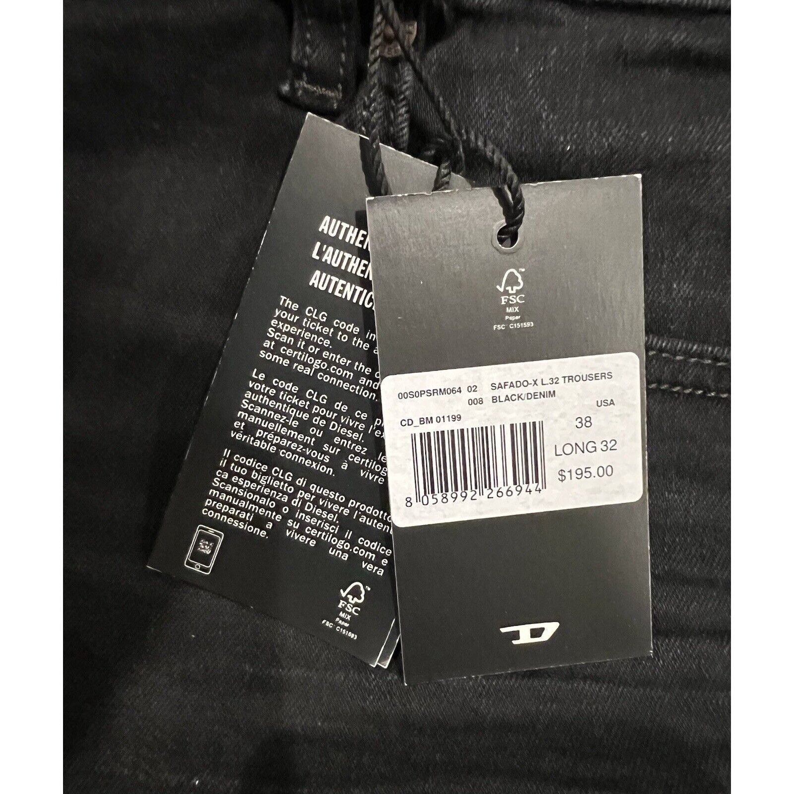 Diesel Diesel Mens Safado Straight Fit Jeans RM064 Black Size 38/32 Size US 38 / EU 54 - 7 Thumbnail
