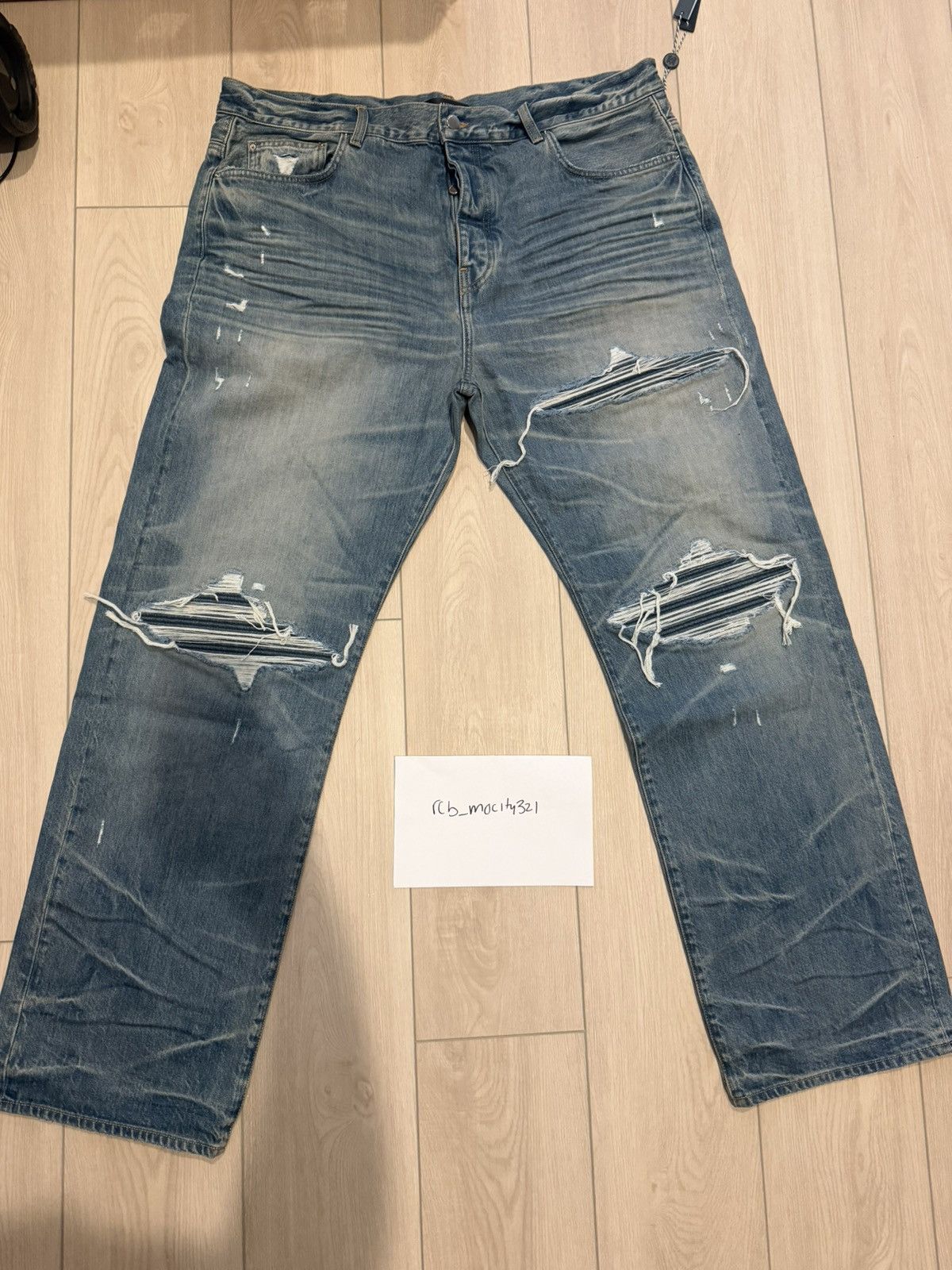 Amiri Amiri mx1 honeycomb striaght leg jeans Size US 40 / EU 56 - 11 Thumbnail
