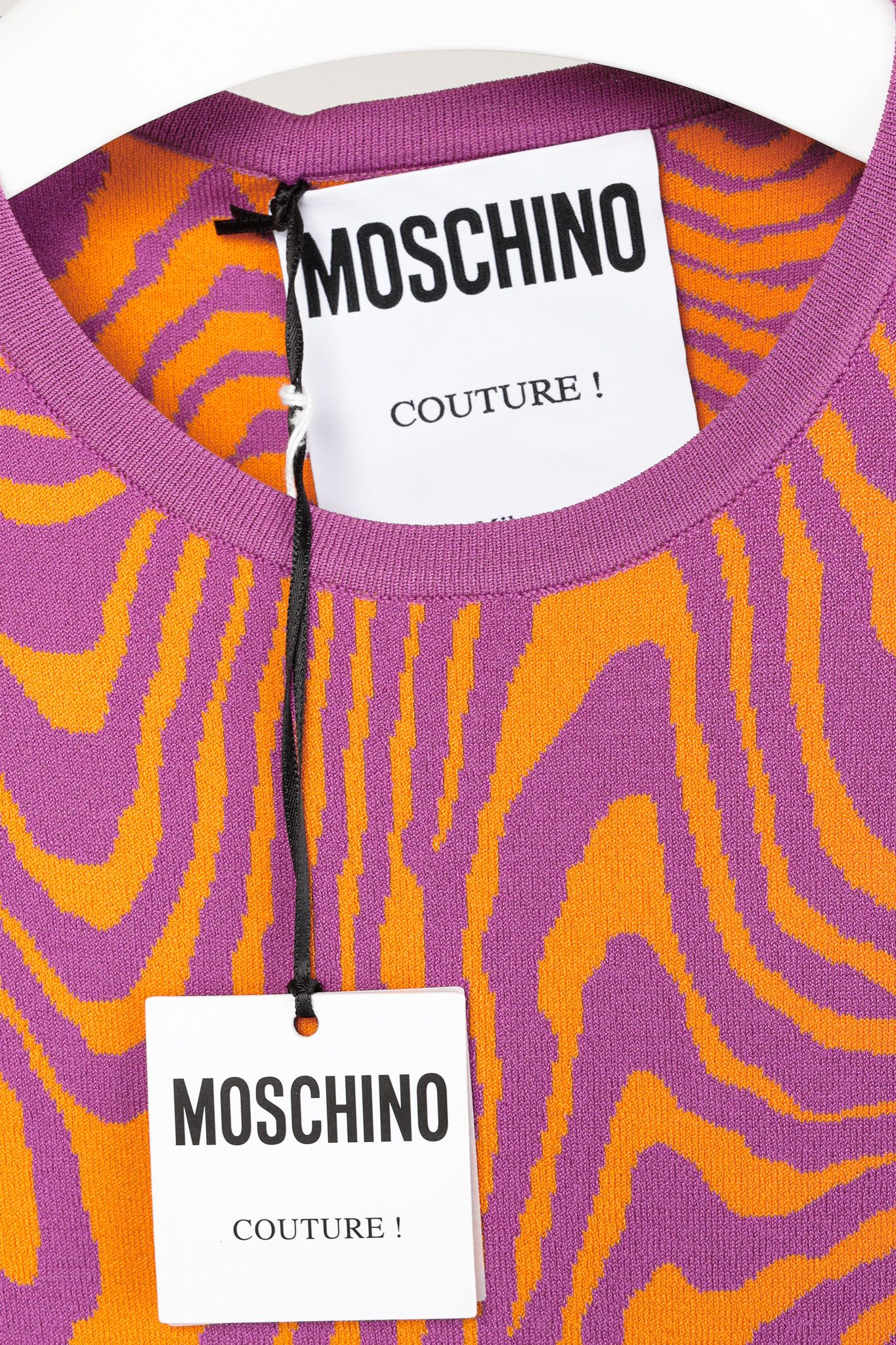 Moschino Moschino PF/22 Fantasy Print Orange Moiré Minidress NWT Size XS / US 0-2 / IT 36-38 - 5 Thumbnail