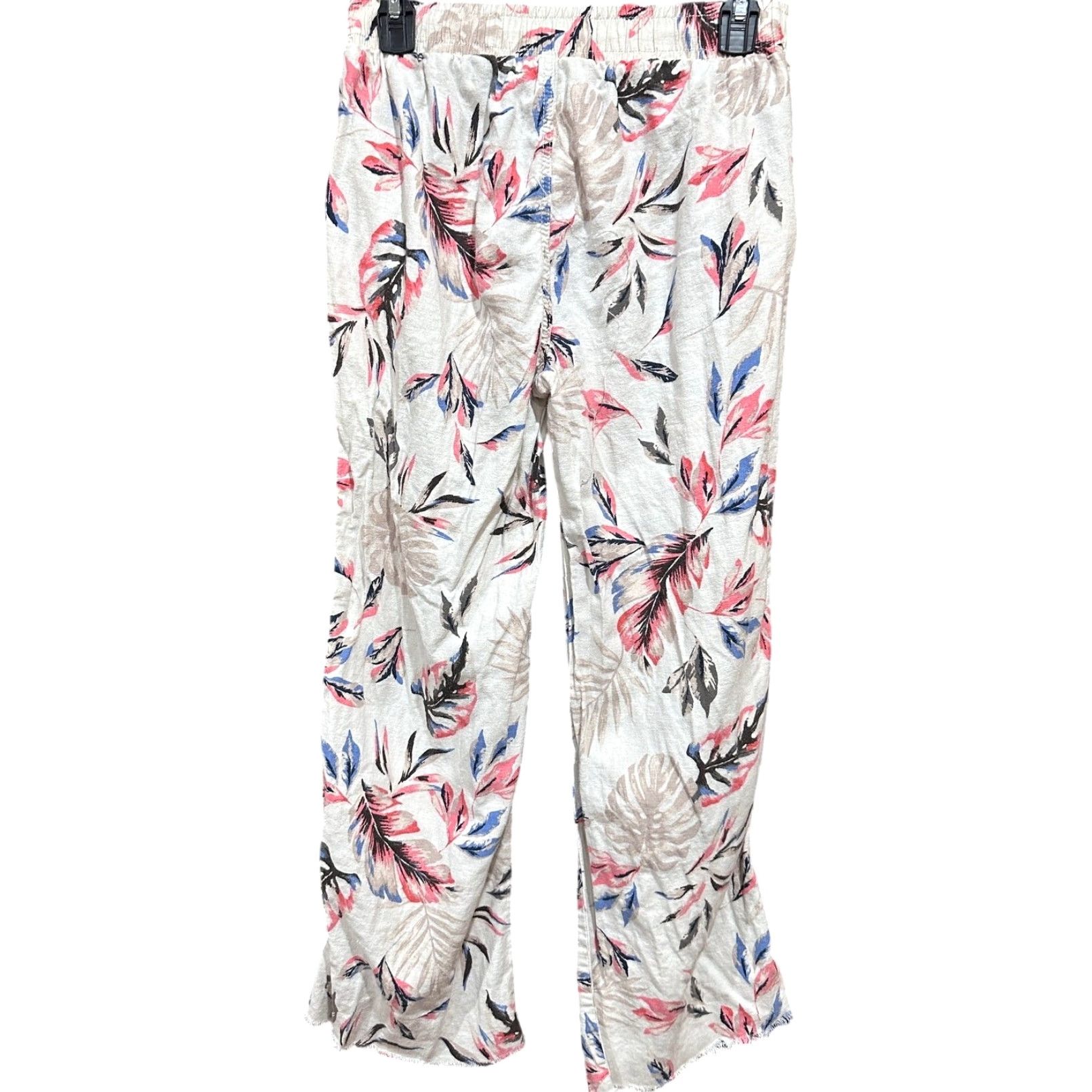 Vintage Briggs Pants S Pink Blue Beige Linen Blend Floral Beach Cropped Regular Women Mens? No - (Oops) Size 28" / US 6 / IT 42 - 2 Thumbnail