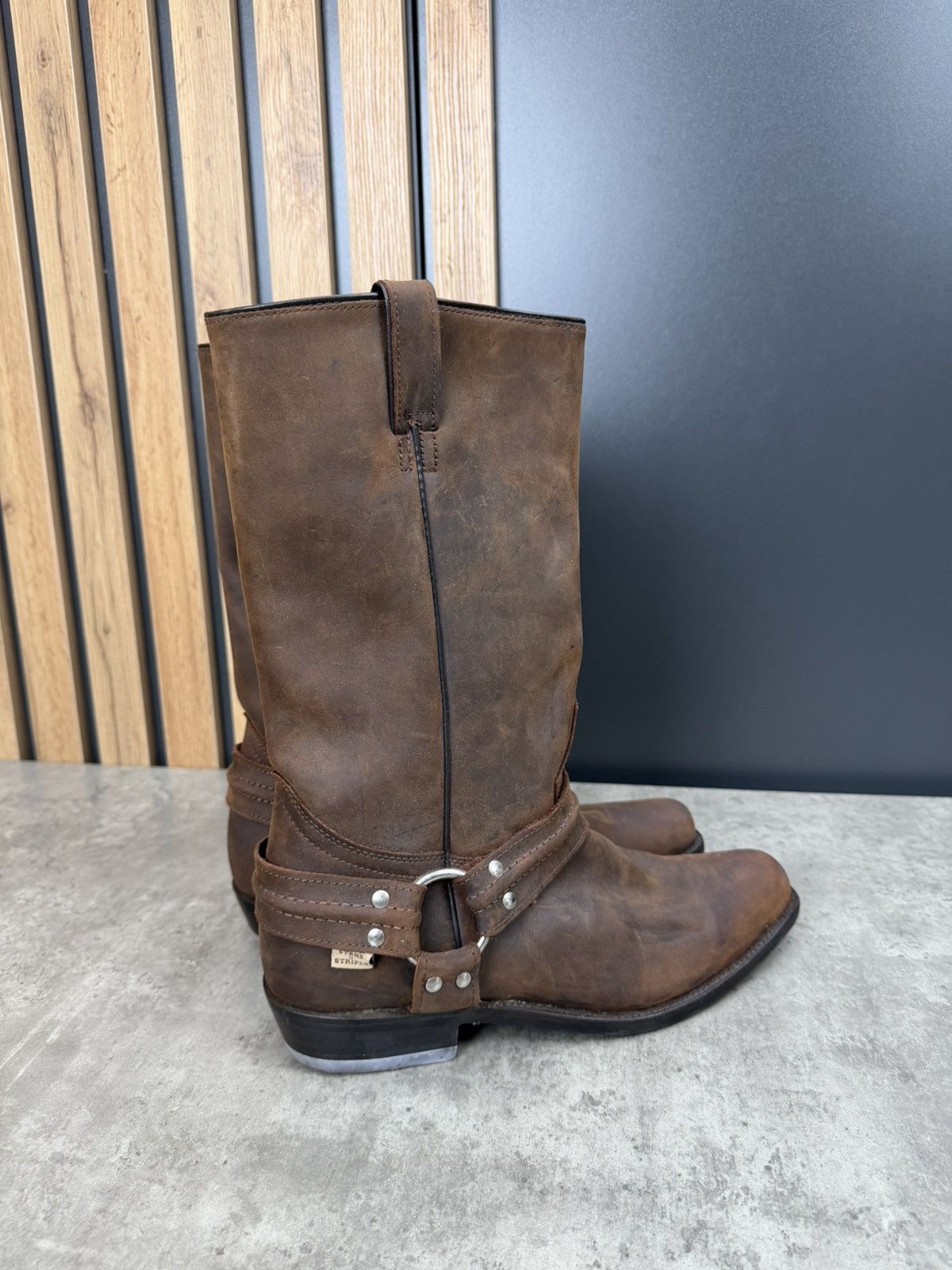 Stars & Stripes Stars & Stripes Brown Leather Biker Western Cowboy Boots Size US 11.5 / EU 44-45 - 8 Thumbnail