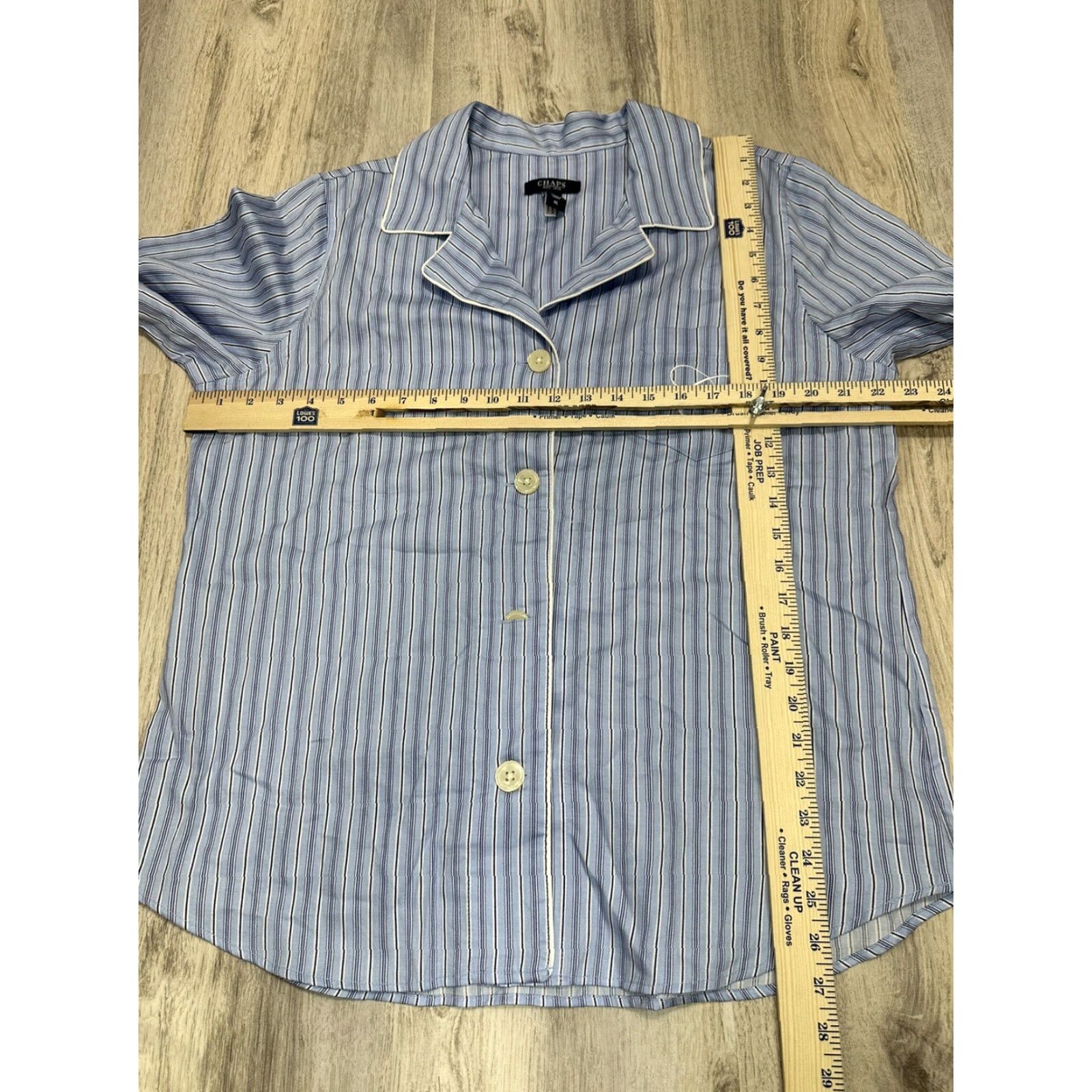 Chaps Chaps Women’s Pajama Top Blue Stripe Cotton Long Sleeve XL New Shirt Size XL / US 12-14 / IT 48-50 - 3 Thumbnail