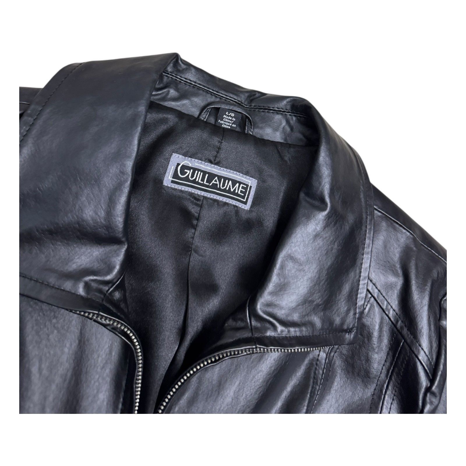 Vintage GUILLAUME Genuine Leather Luxury Designer Y2K Jacket Large Size L / US 10 / IT 46 - 4 Thumbnail