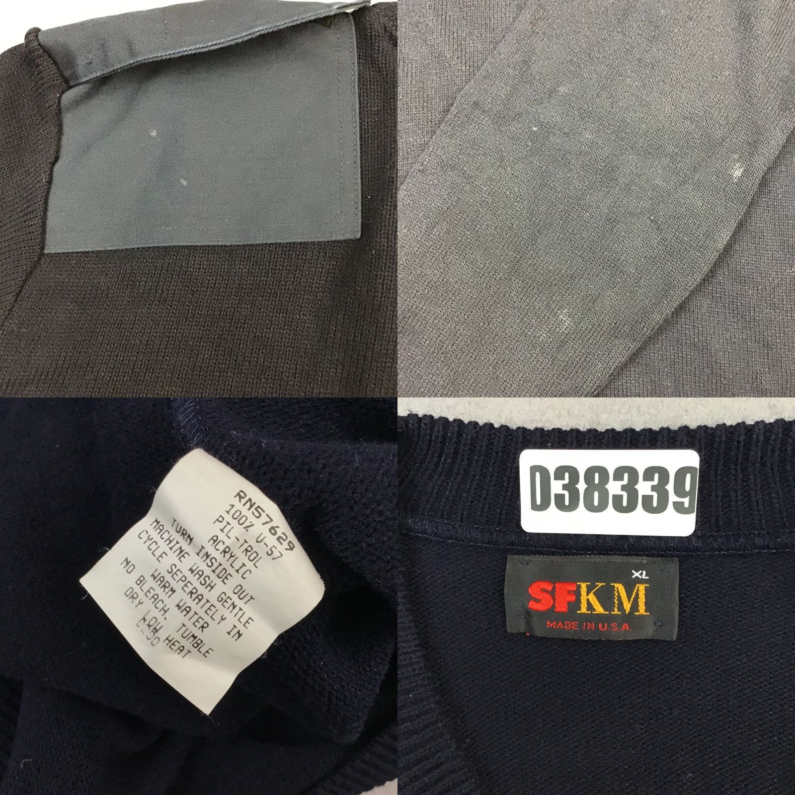 Commando SFKM Sweater Men XL Blue V-Neck Elbow Patch Pullover Size US XL / EU 56 / 4 - 8 Thumbnail