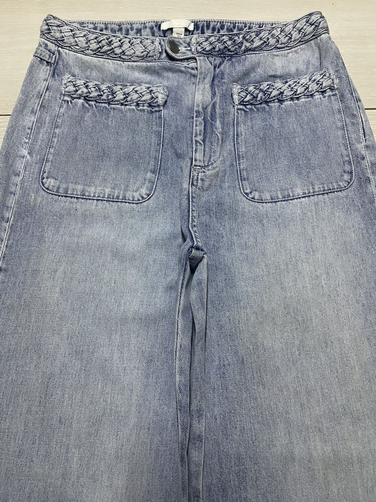 Japanese Brand H&M Bush Pants Light Wash Baggy Woman Size US 29 - 3 Thumbnail