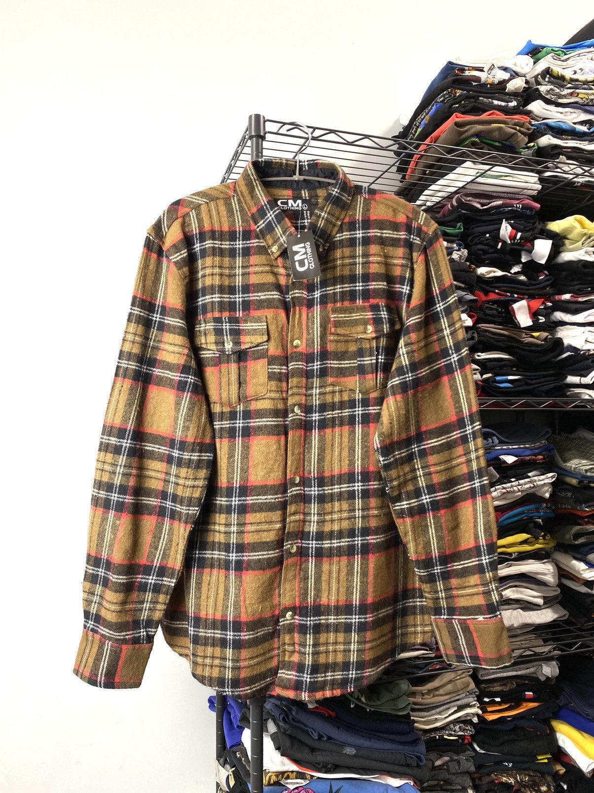 Rap Tees Design Travis Scott Brown Flannel Plaid Shirt Checkered Hype Size US L / EU 52-54 / 3 - 1 Thumbnail