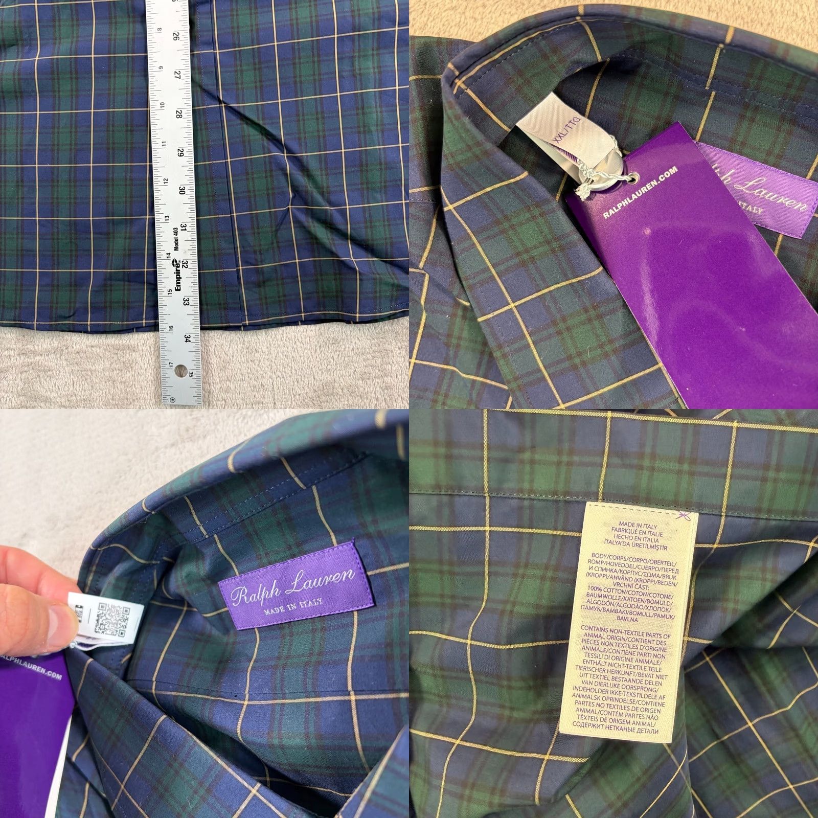 Ralph Lauren Purple Label Ralph Lauren Purple Label Shirt Blackwatch Navy Plaid Men 2XL NWT 95 Size US XXL / EU 58 / 5 - 9 Thumbnail