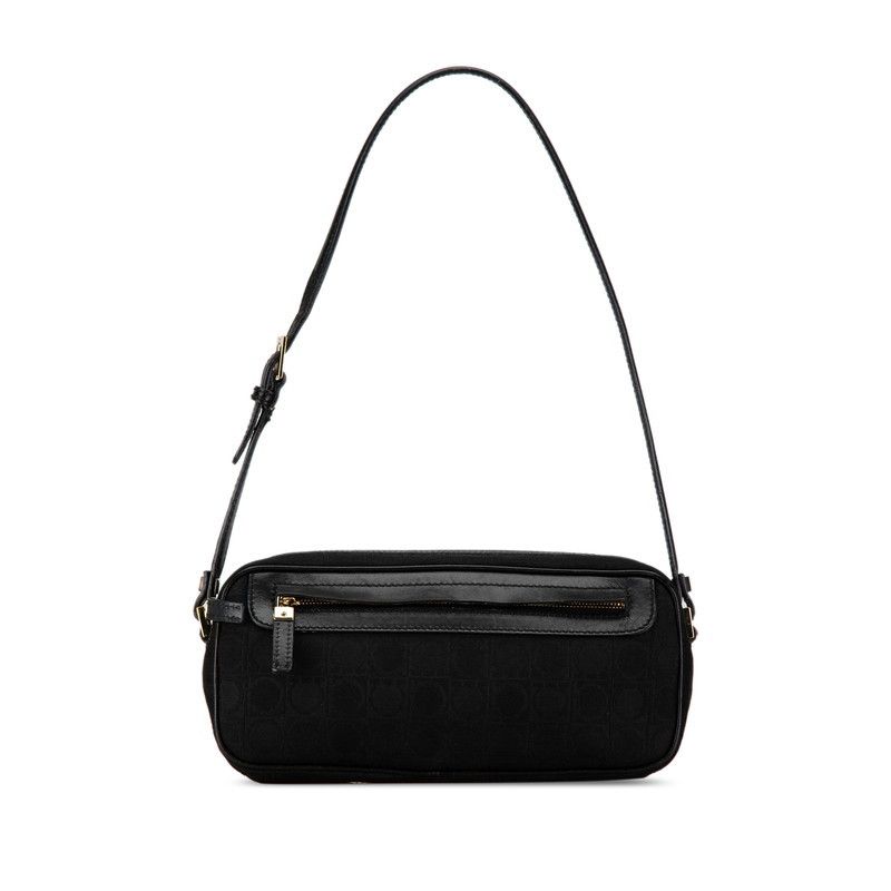 Salvatore Ferragamo Salvatore Ferragamo Salvatore Ferragamo Gancini Canvas Leather Shoulder Bag Canvas Shoulder Bag in Great Condition Size ONE SIZE - 1 Thumbnail