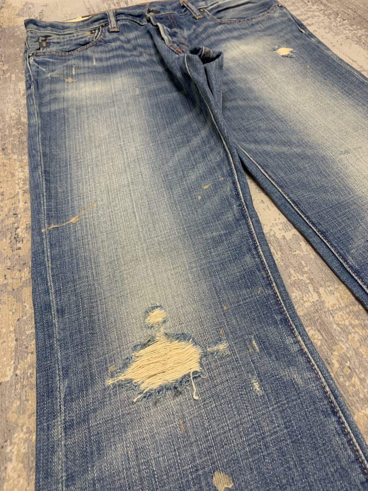 Abercrombie & Fitch Y2K Abercrombie Fitch Distressed Bootcut Flare Denim Jeans Size US 34 / EU 50 - 4 Thumbnail