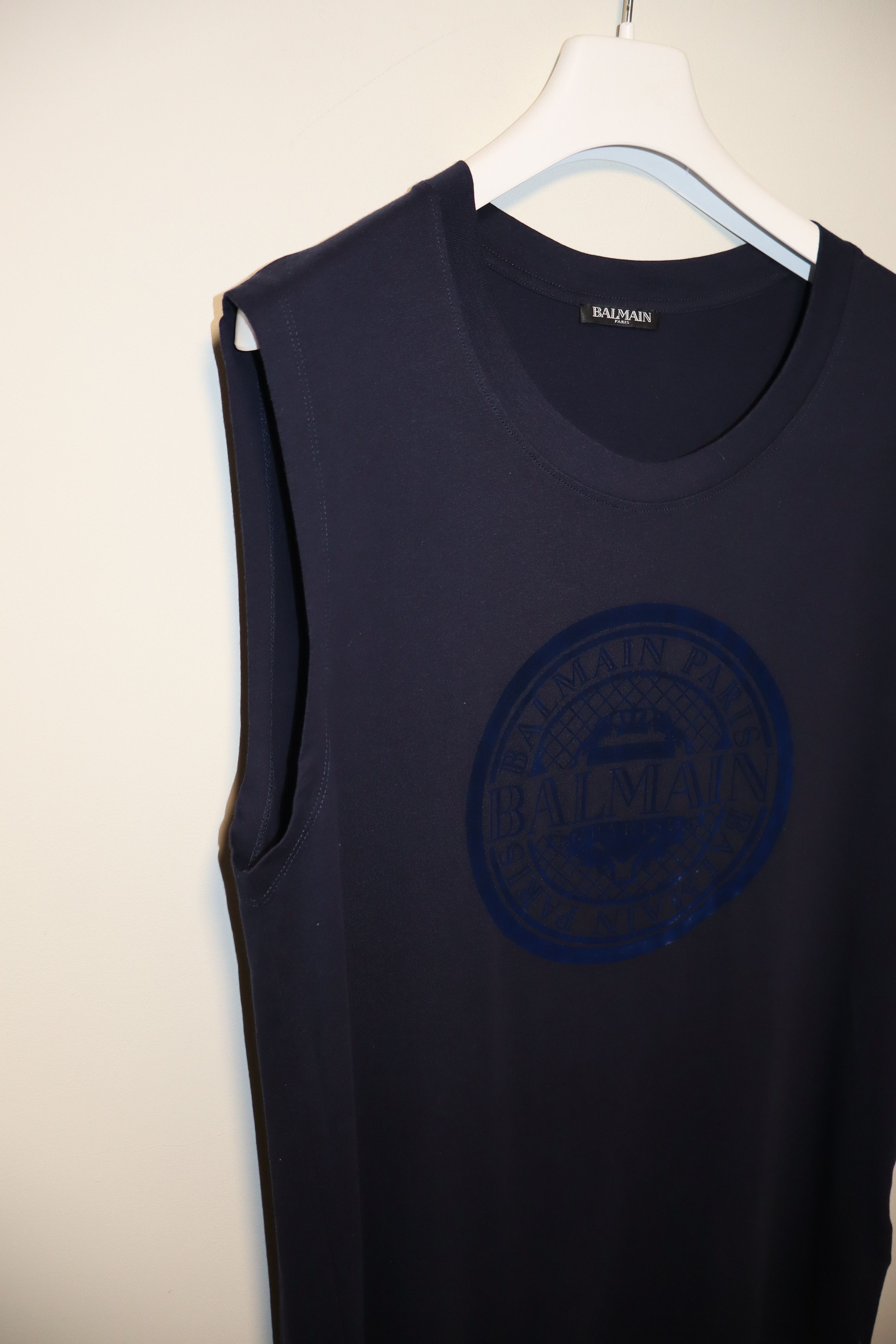 Balmain Balmain flock print logo tanktop Size US M / EU 48-50 / 2 - 5 Thumbnail