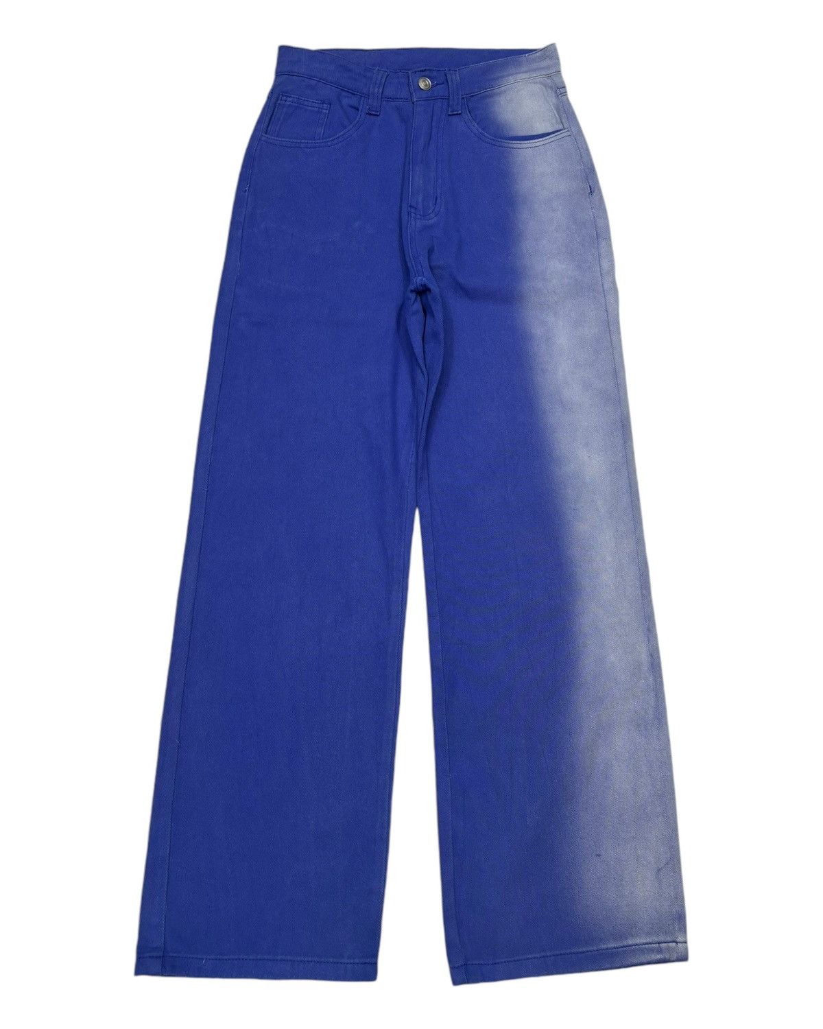 Designer 🔥 "MHZCNC" Studios Rare Faded Blue Wide Baggy Denim Jeans Size US 27 - 7 Thumbnail