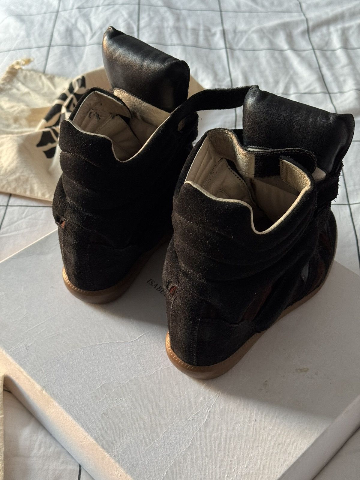 Isabel Marant Isabel Marant Bekett sneakers shoes Washed Black Suede Wedge Size US 7 / IT 37 - 11 Thumbnail