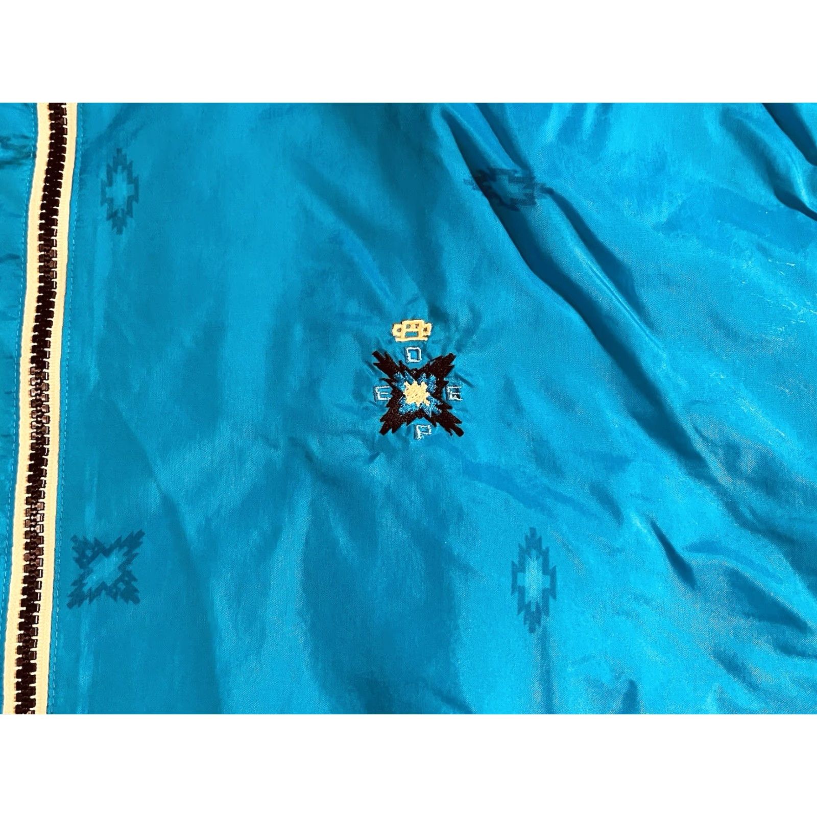 Olive 10 Deep Live Larger Group Jacket Mens 3XL Sunburst Aztec Turquoise Hooded Parka Full Zip Lined Pockets Solid Colorful Western Hip Hop 90s Mens Size US XXL / EU 58 / 5 - 2 Thumbnail