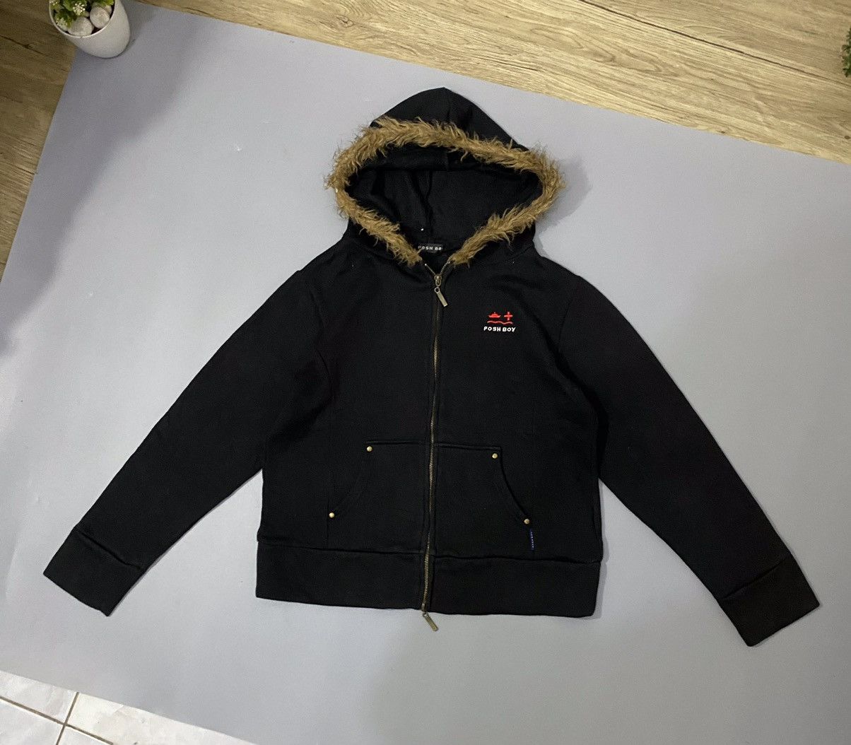 If Six Was Nine 💥Japan💥PoshBoy Fur Faux Zip Hoodie Size US M / EU 48-50 / 2 - 1 Thumbnail