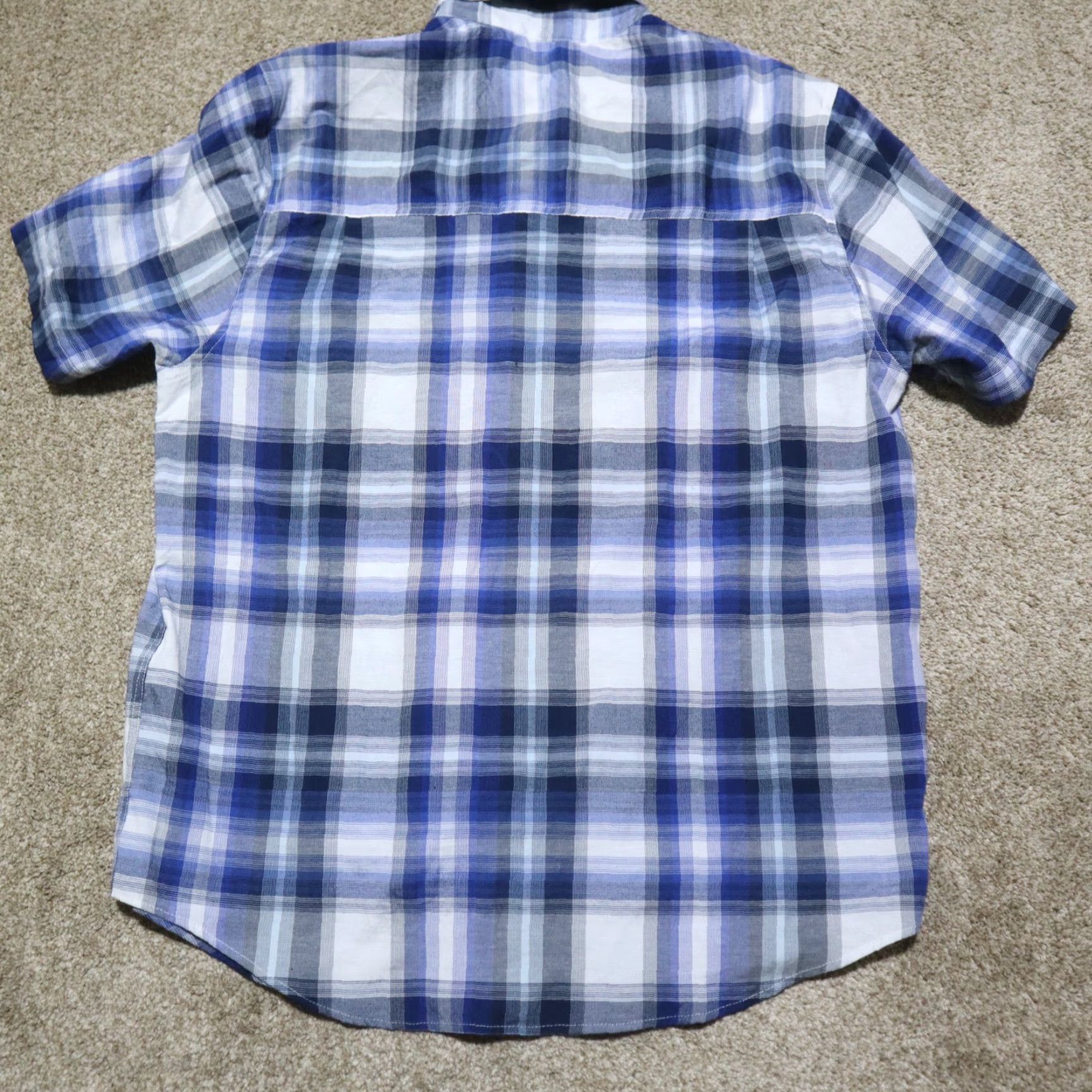 Vintage Rustic Ridge Shirt Dark Blue Plaid Long Sleeve Button-Up Collared Adult Men L Blue Mens Size US L / EU 52-54 / 3 - 7 Thumbnail