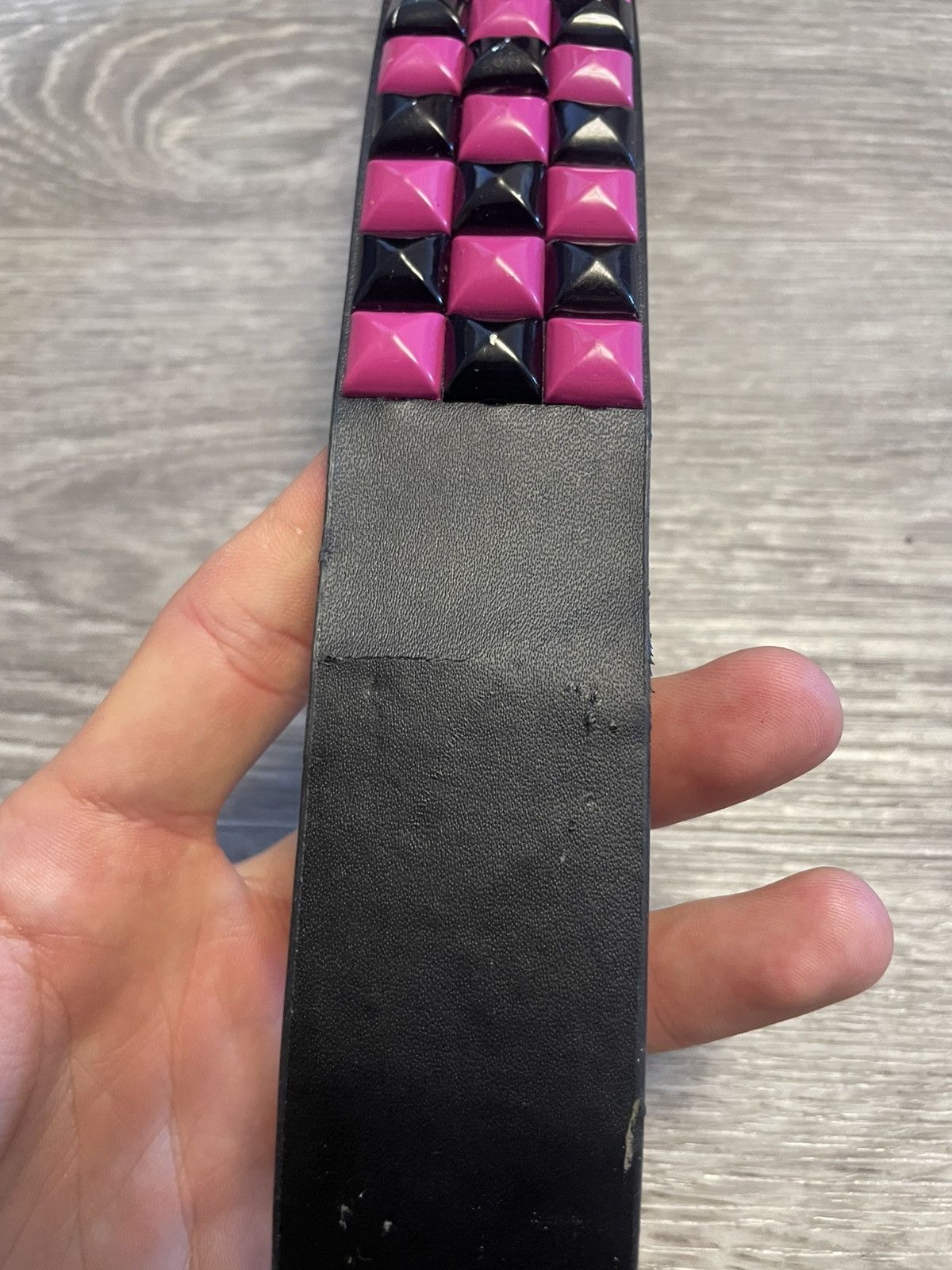Other Vintage Pyramid Studded Belt Black/Pink Y2K Size ONE SIZE - 18 Thumbnail