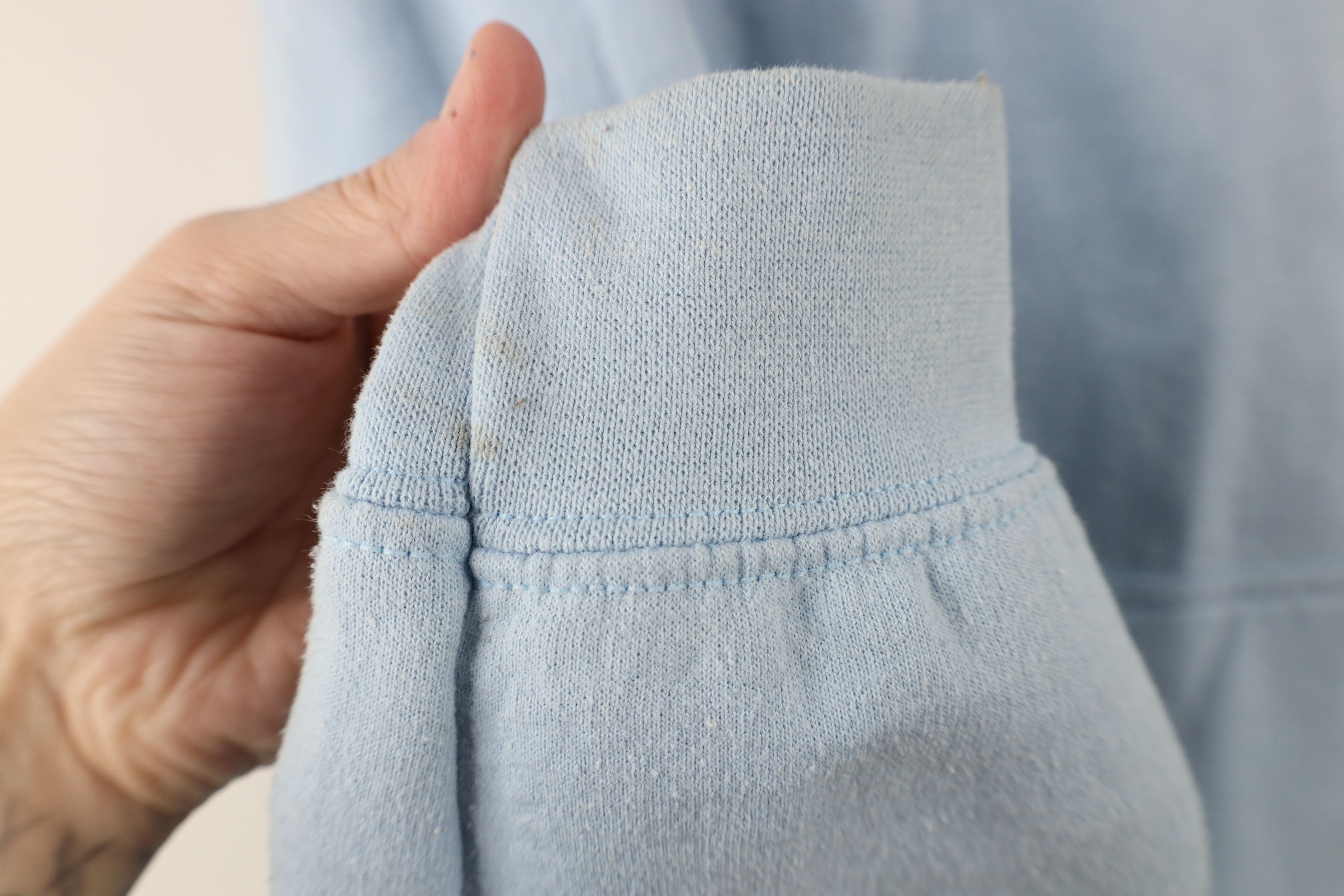Vintage Vintage 90s Streetwear Blank Hoodie Sweatshirt Light Blue Size US S / EU 44-46 / 1 - 5 Thumbnail