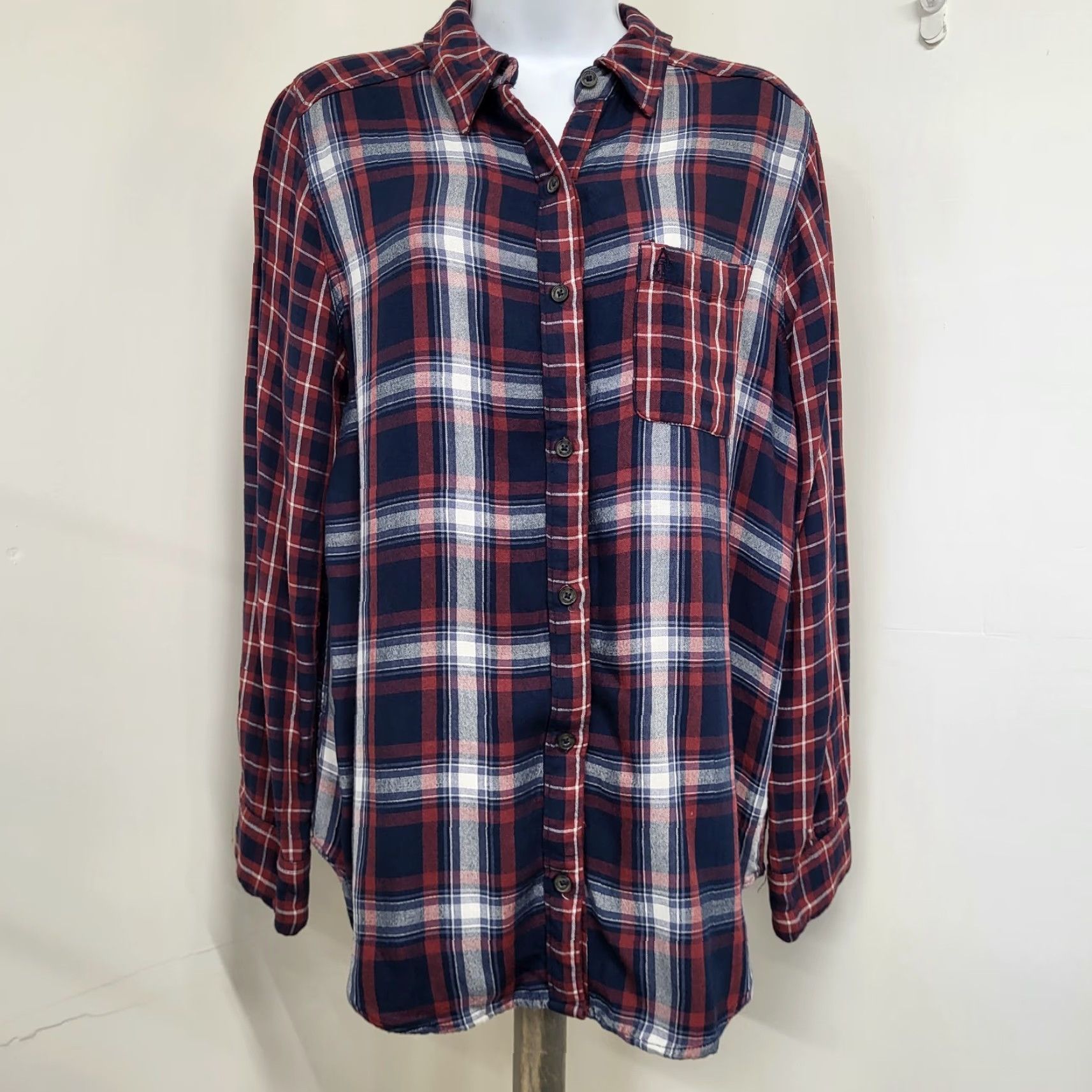 Abercrombie & Fitch Abercrombie & Fitch Button-Up Flannel Women’s L Blue/Red A&F Collection Shirt Casual Size L / US 10 / IT 46 - 2 Thumbnail