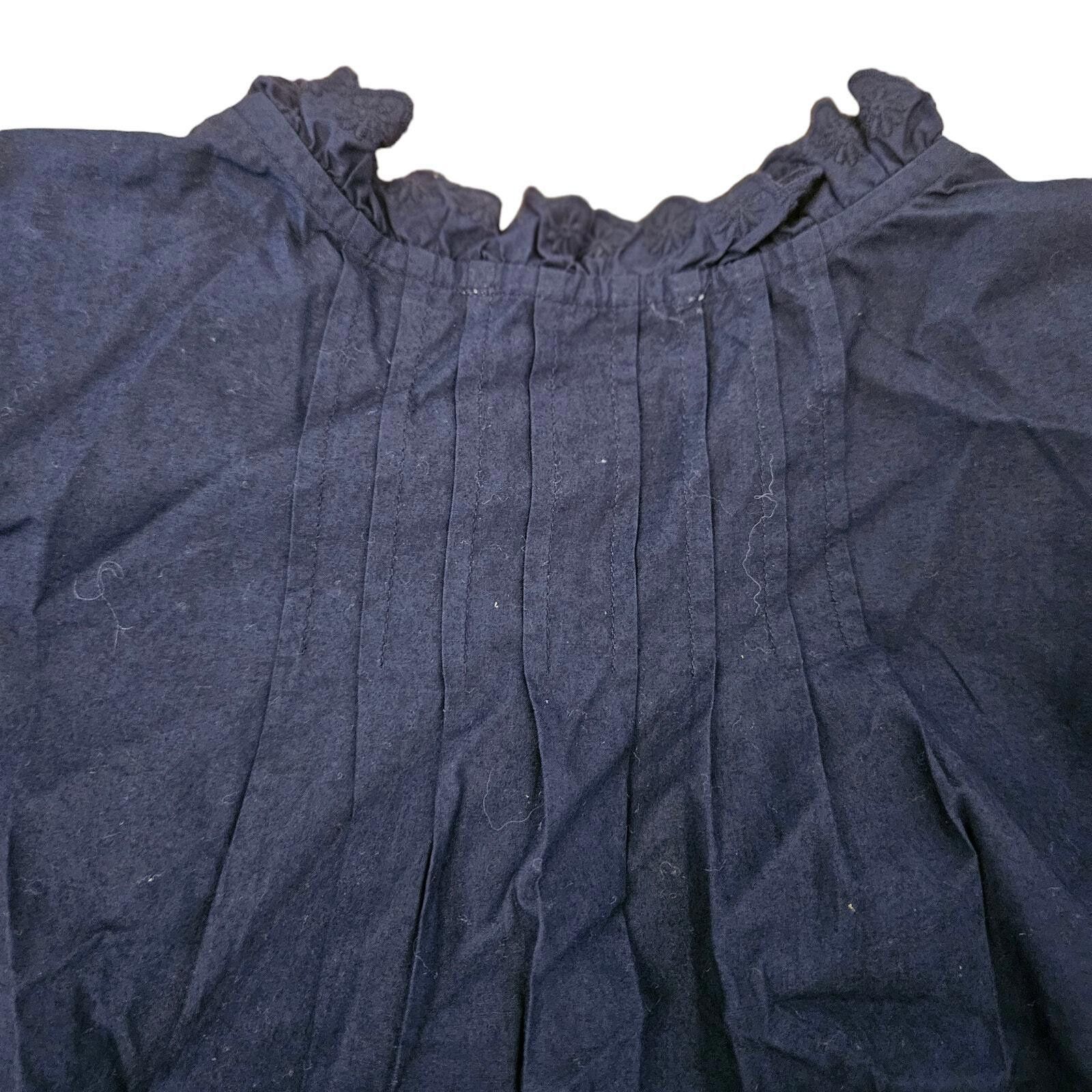 Designer Teasasure Bond Navy Blue Ruffled Blousee Size M Size M / US 6-8 / IT 42-44 - 7 Thumbnail
