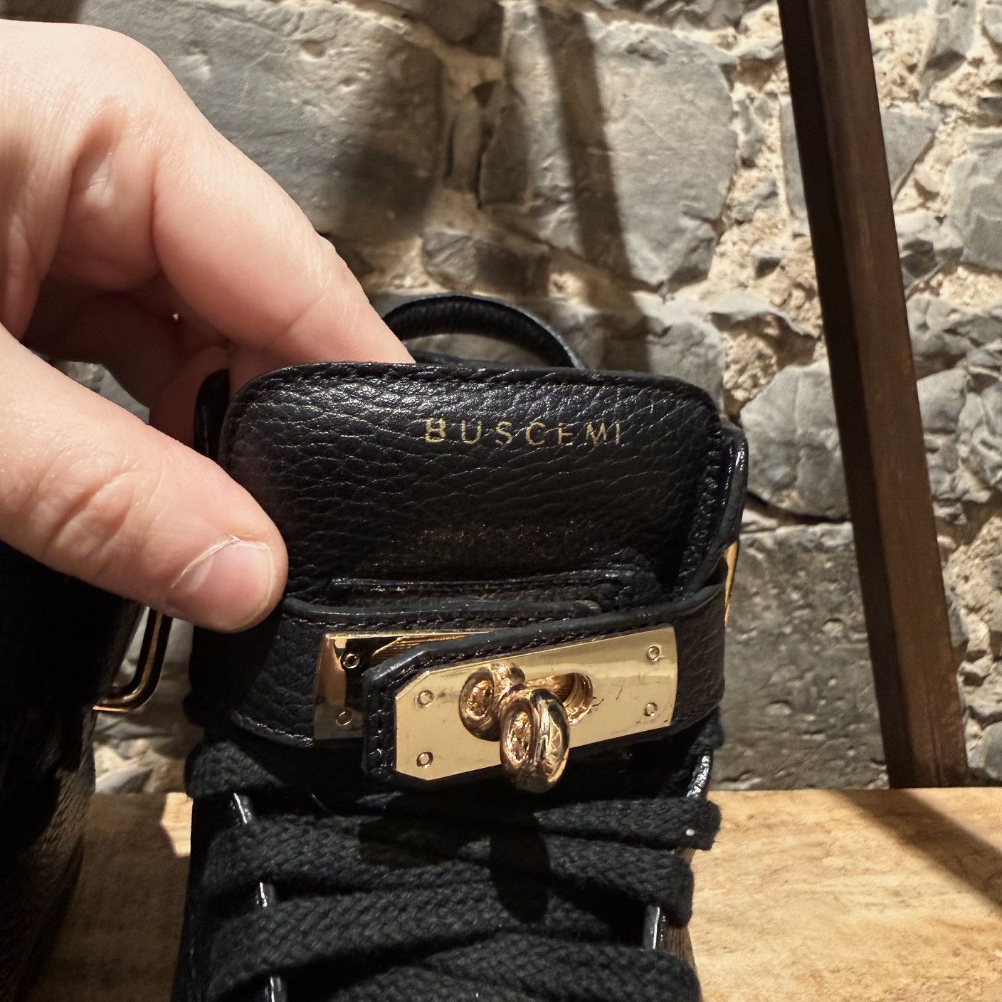 Buscemi Buscemi Black Leather 100MM High Top Sneakers Size US 9 / EU 42 - 5 Thumbnail