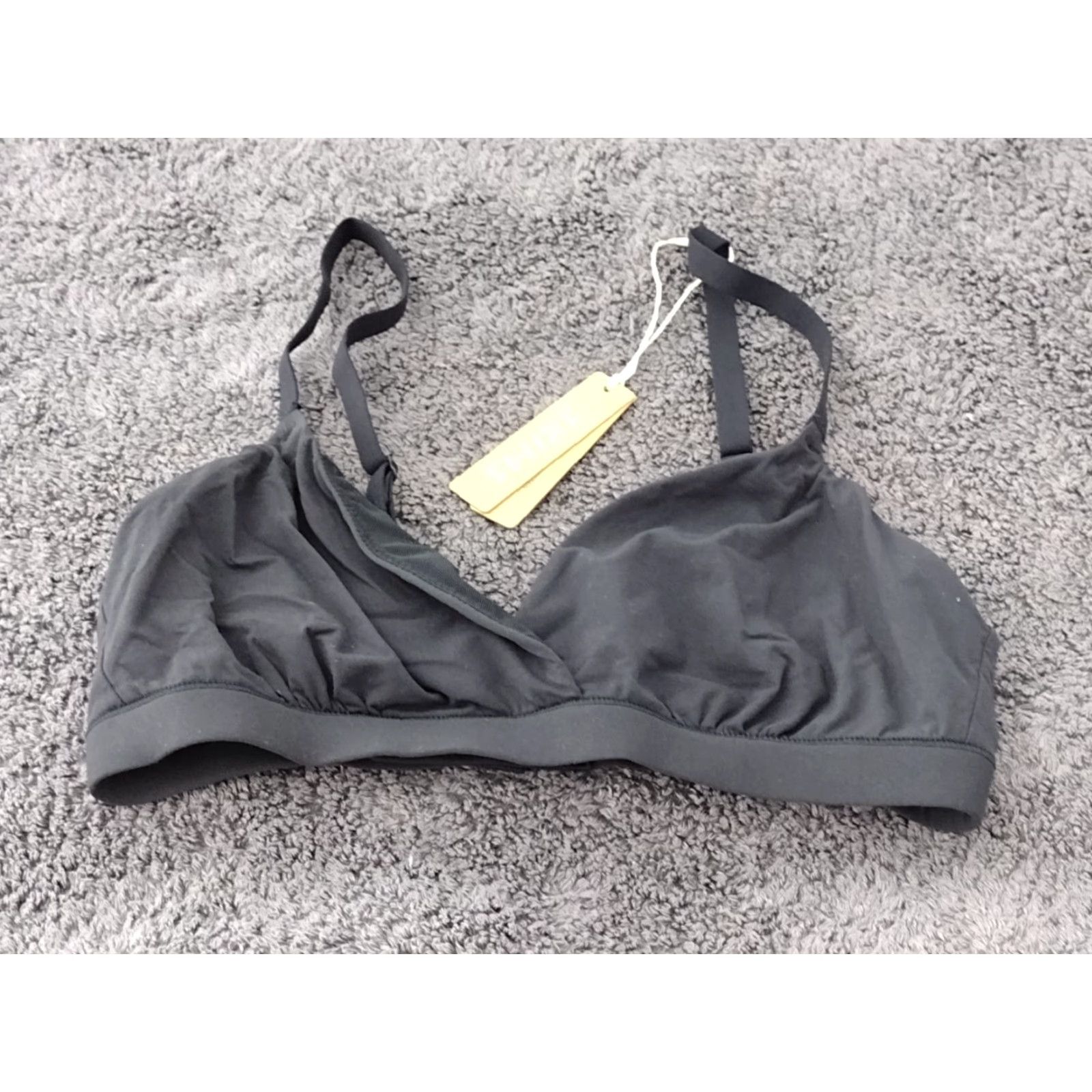 SKIMS SKIMS Bralette Shirt XS Onyx Crossover Fits Everybody One Size Spaghetti Strap Wireless Hook & Eye Size ONE SIZE - 2 Thumbnail