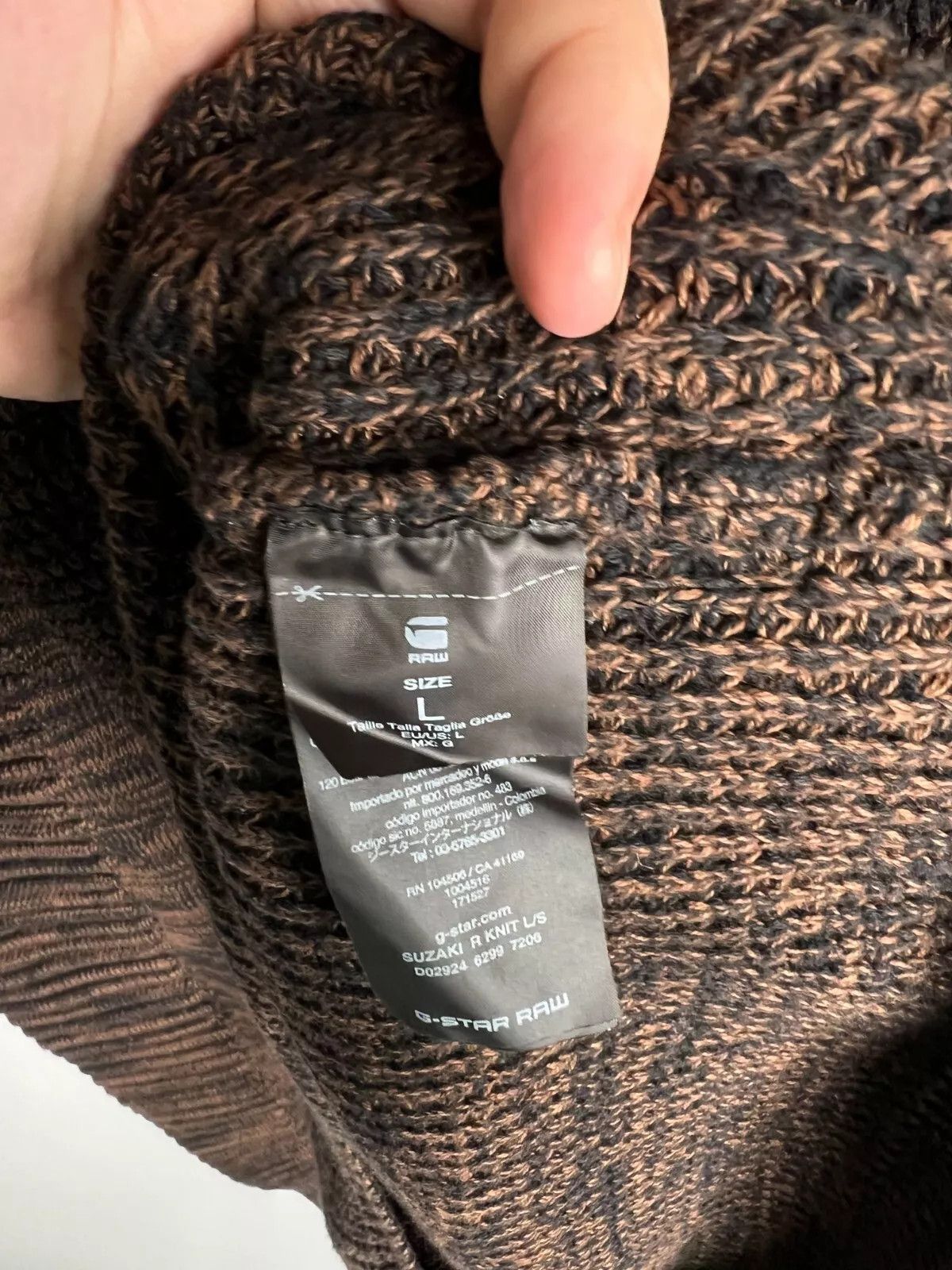 G-Star G-Star RAW Suzaki R Knit Tapered Brown Melange Sweater Size US L / EU 52-54 / 3 - 14 Thumbnail