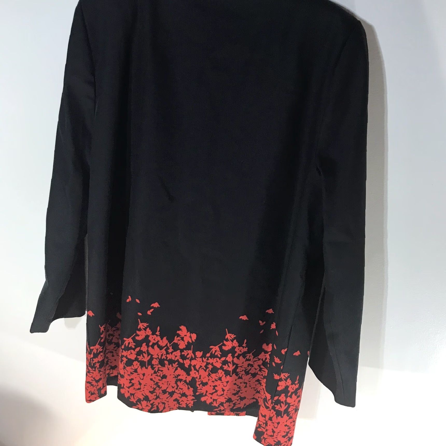 Vintage THE LIMITED Floral Open Front Dress Jacket Womens Size 12 Blk/Red Casual Workwear Size XL / US 12-14 / IT 48-50 - 2 Thumbnail
