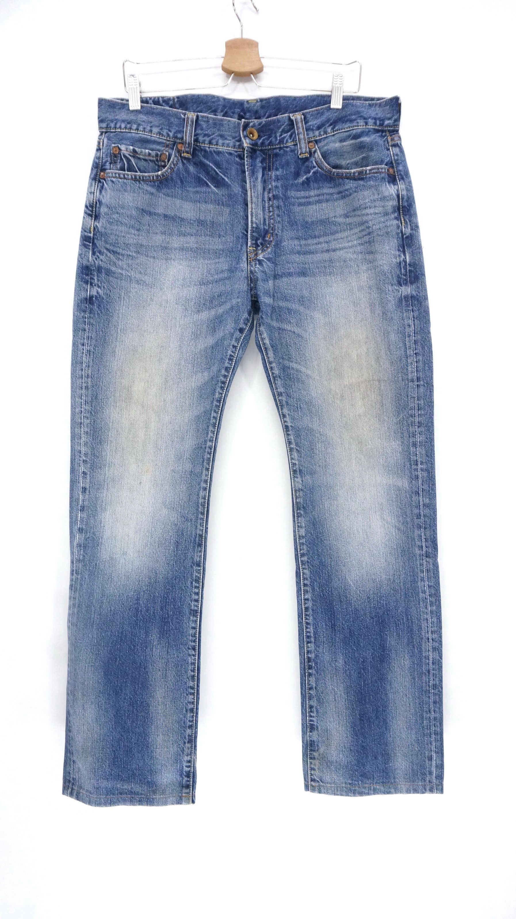 Japanese Brand Uniqlo Jeans UJ S002 Regular Straight Fit Blue Jeans W35 Size US 35 - 1 Thumbnail